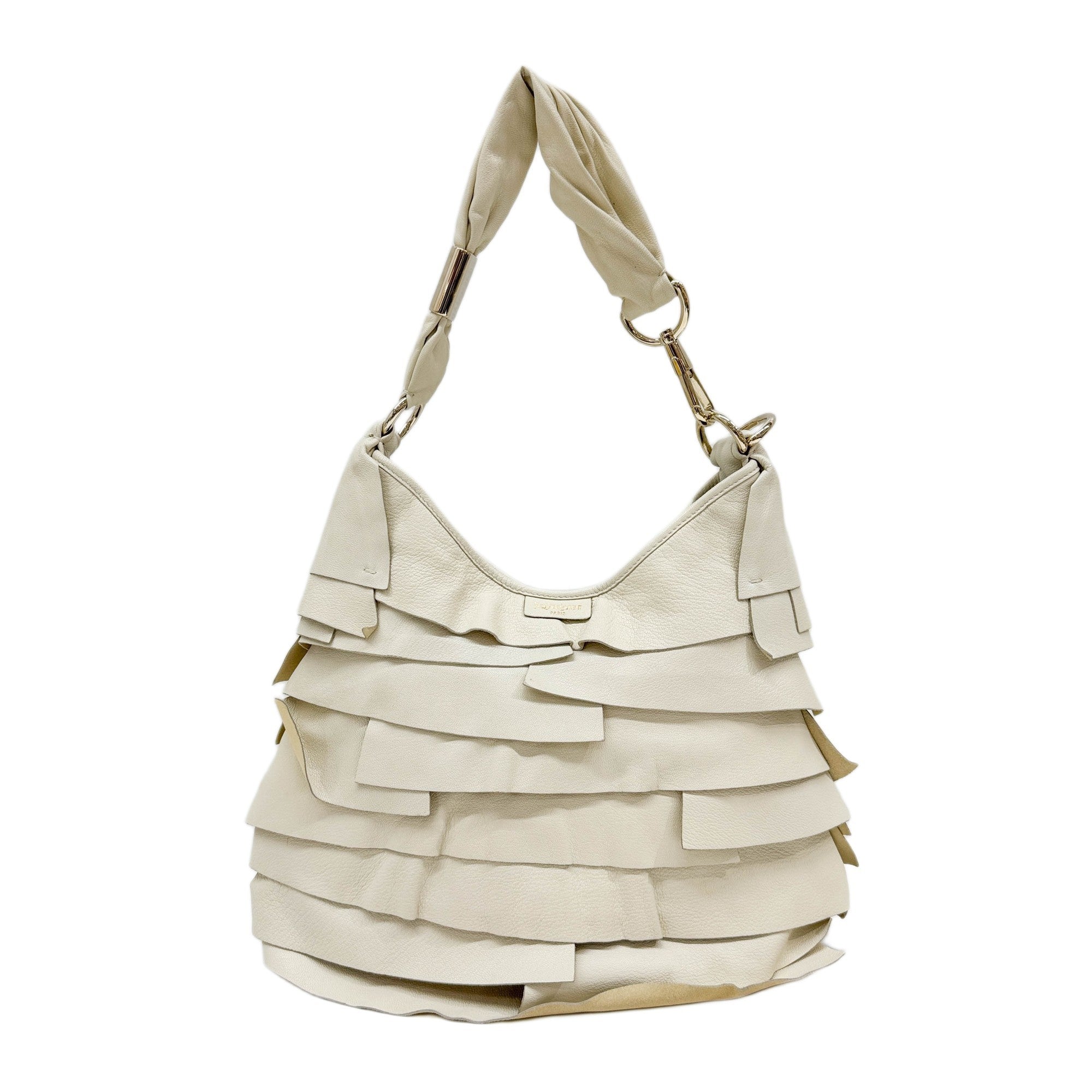 Saint Tropez Offwhite Leather Shoulder Bag