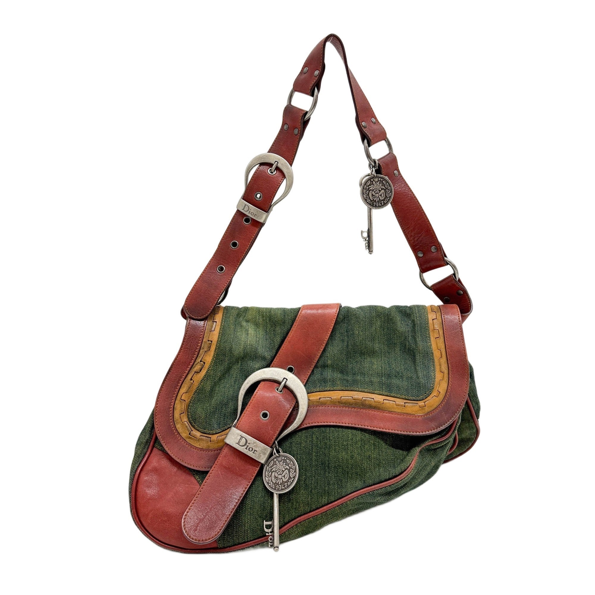 Gaucho Green Denim Shoulder Bag
