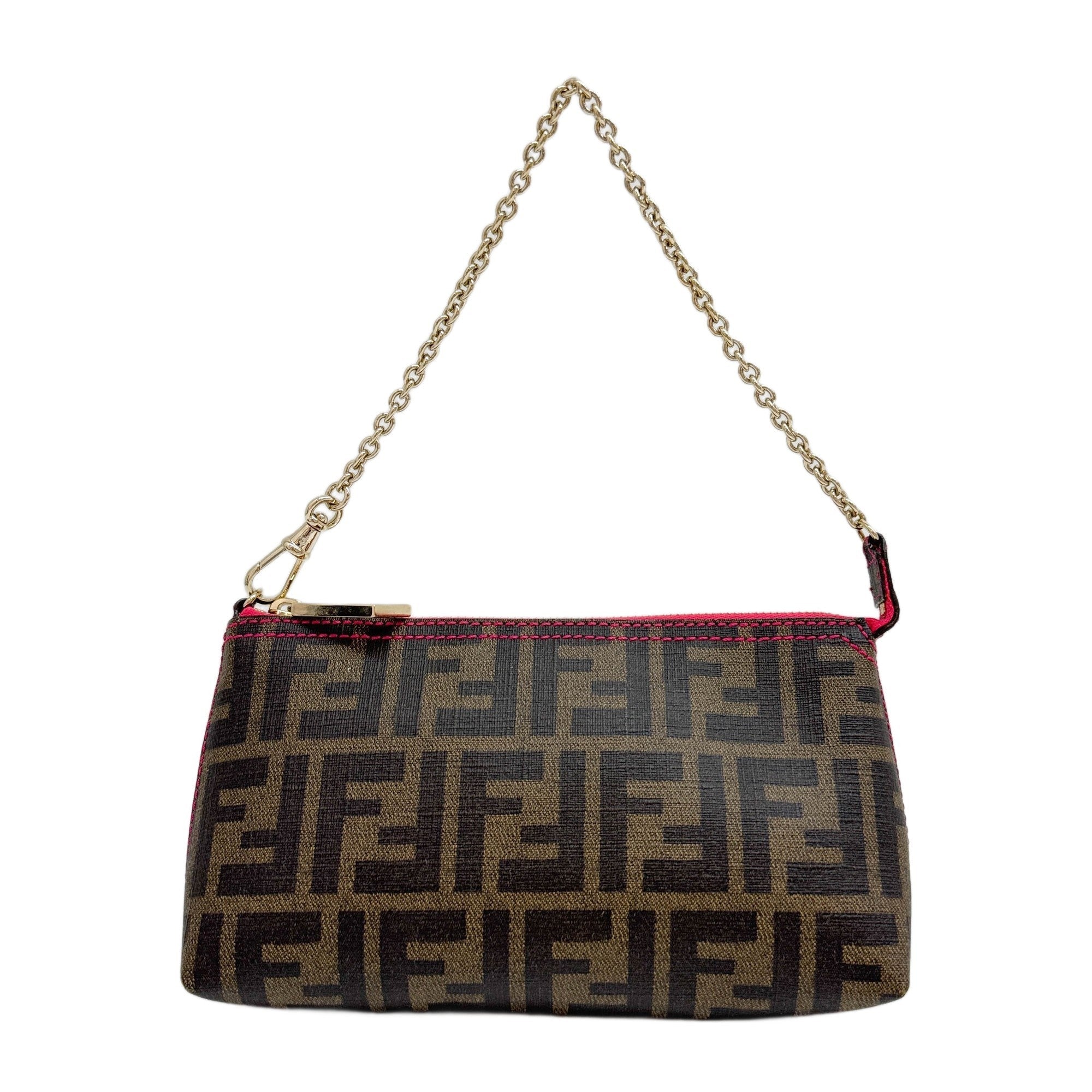 Zucca Brown Canvas Chain Shoulder Bag