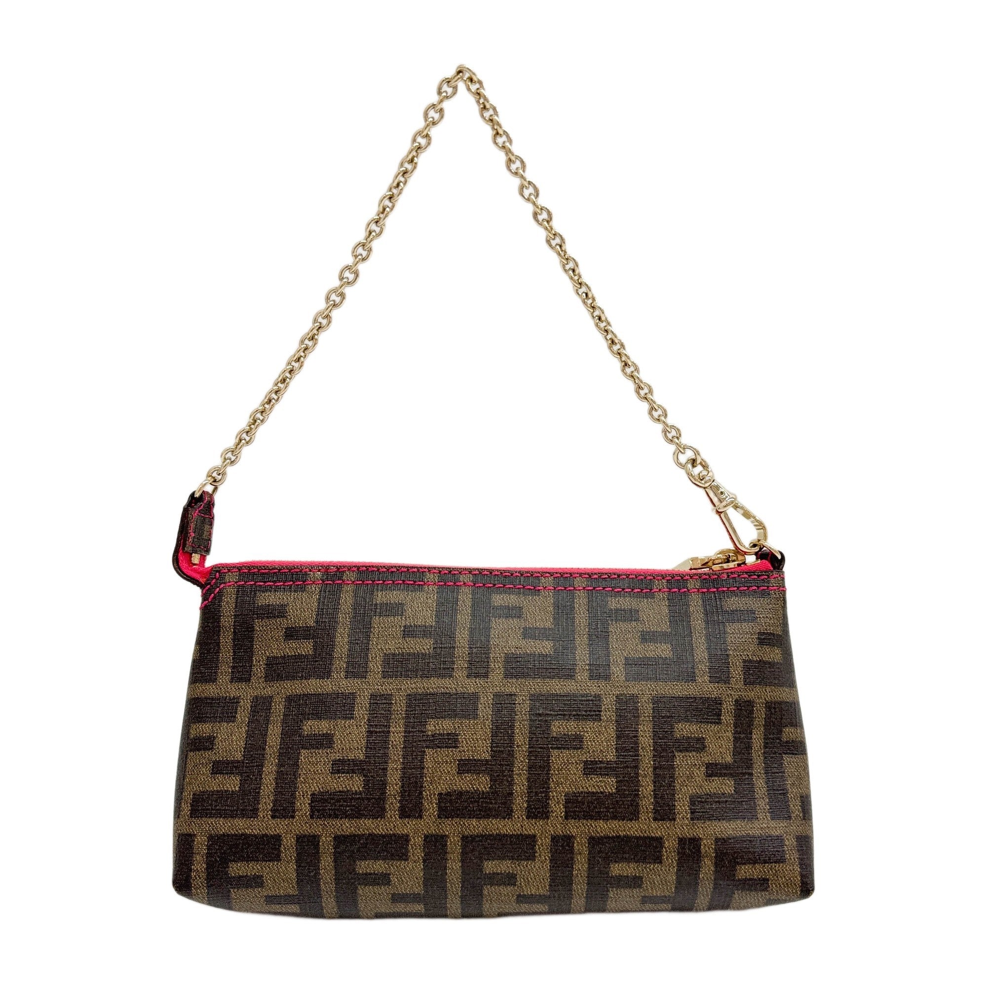 Zucca Brown Canvas Chain Shoulder Bag