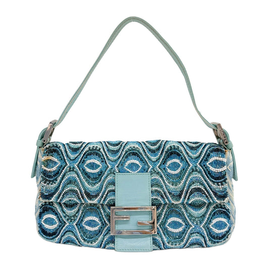 Baguette Blue Beaded Shoulder Bag