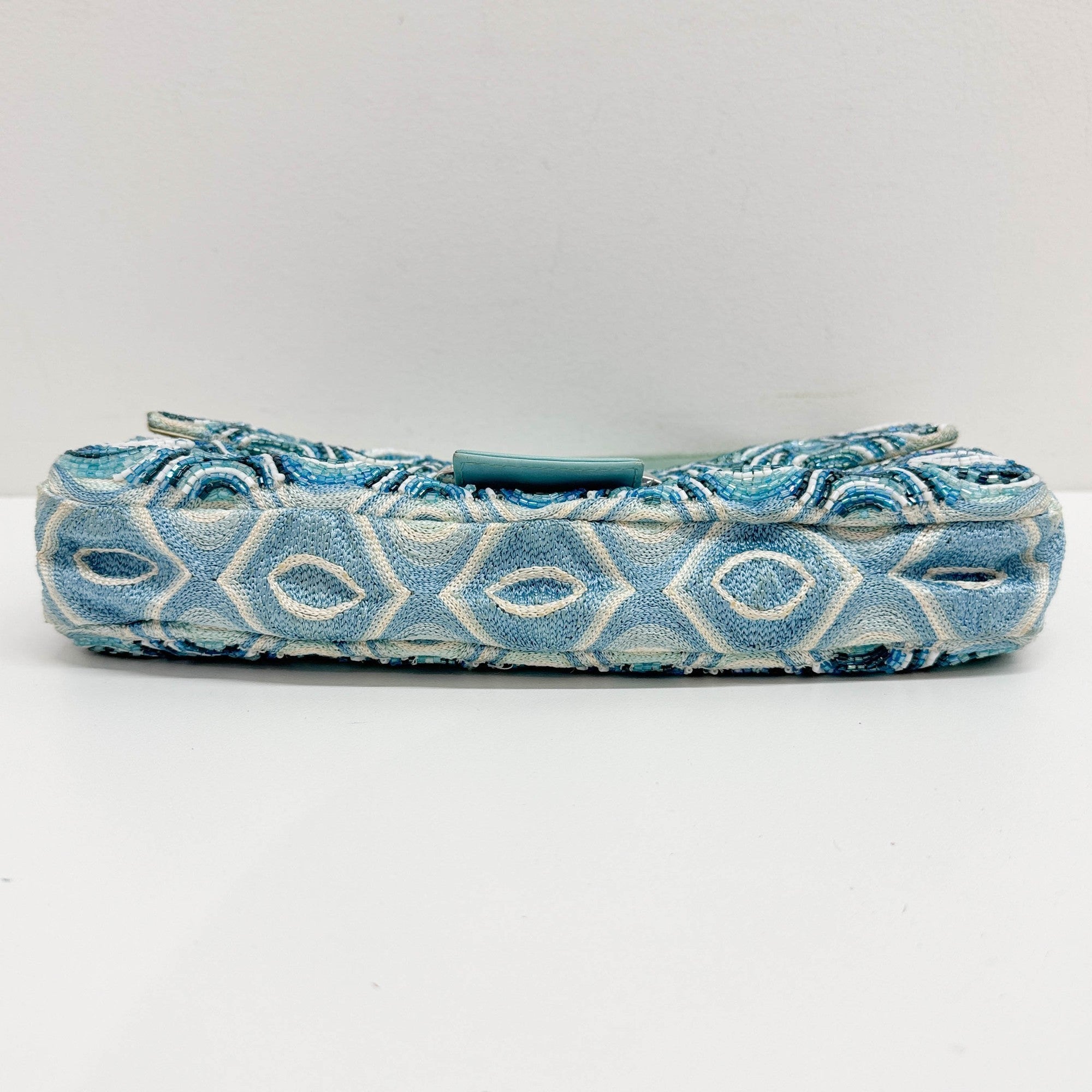 Baguette Blue Beaded Shoulder Bag