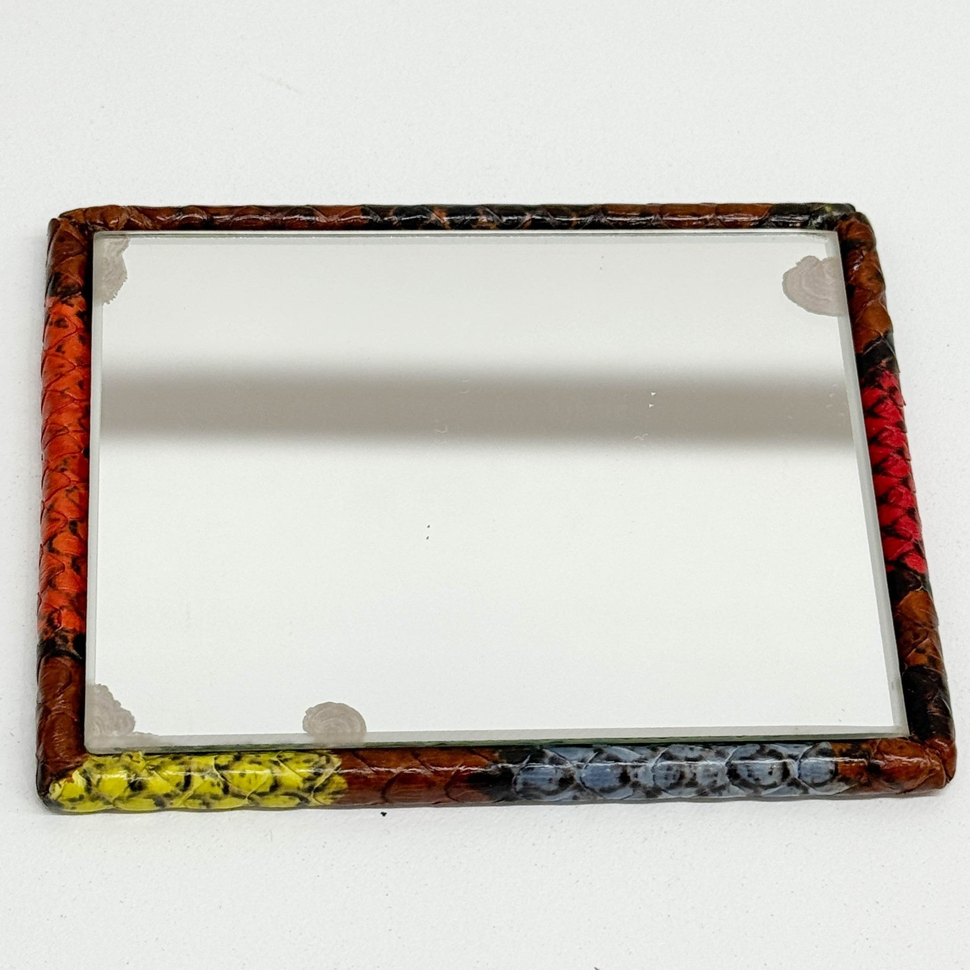 Triangle Multicolor Python Embossed Leather Shoulder Bag