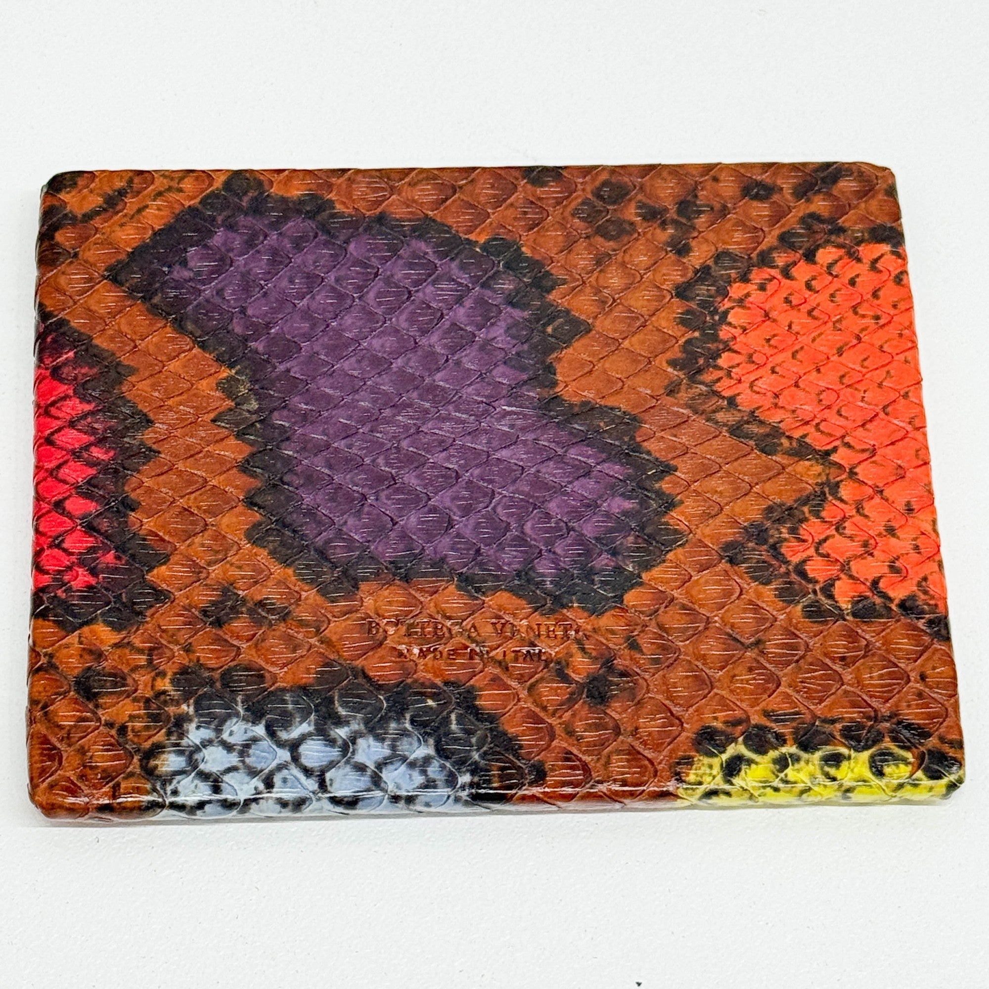 Triangle Multicolor Python Embossed Leather Shoulder Bag