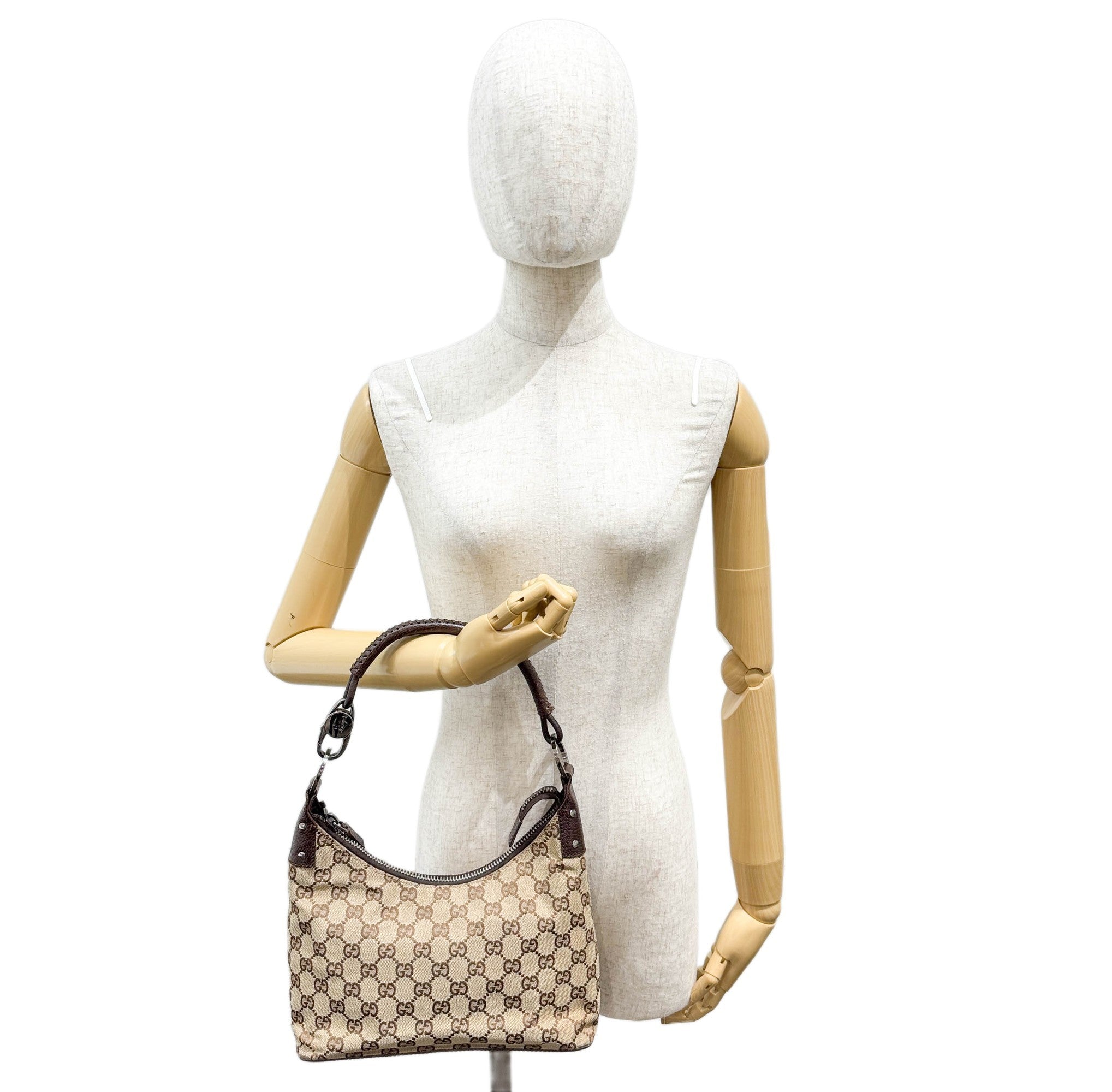 Brown GG Canvas Hobo Bag