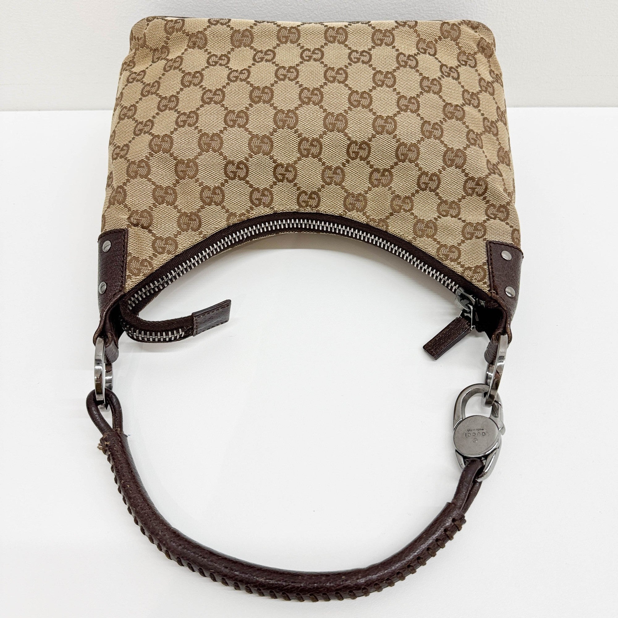 Brown GG Canvas Hobo Bag