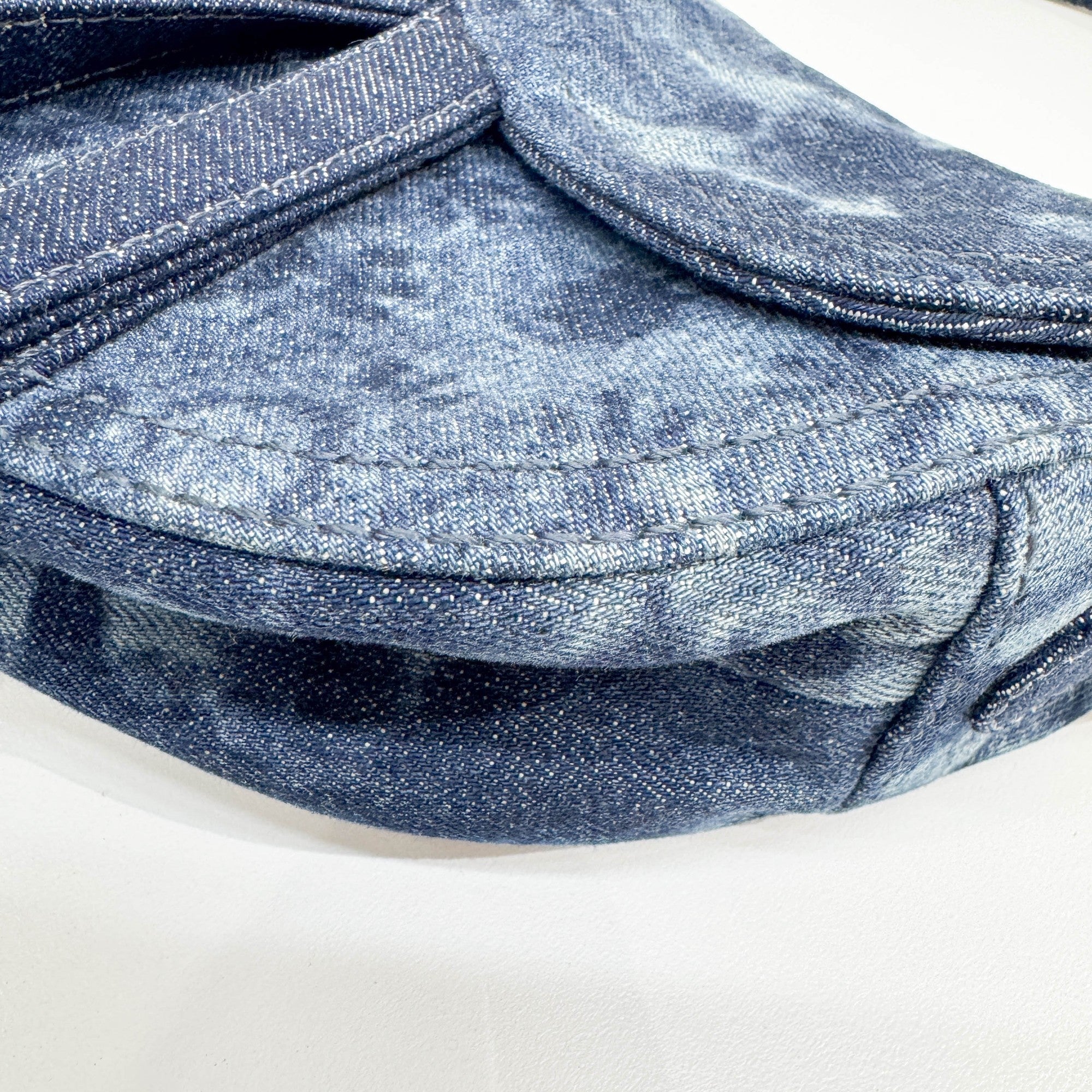 Saddle Blue Denim Shoulder Bag