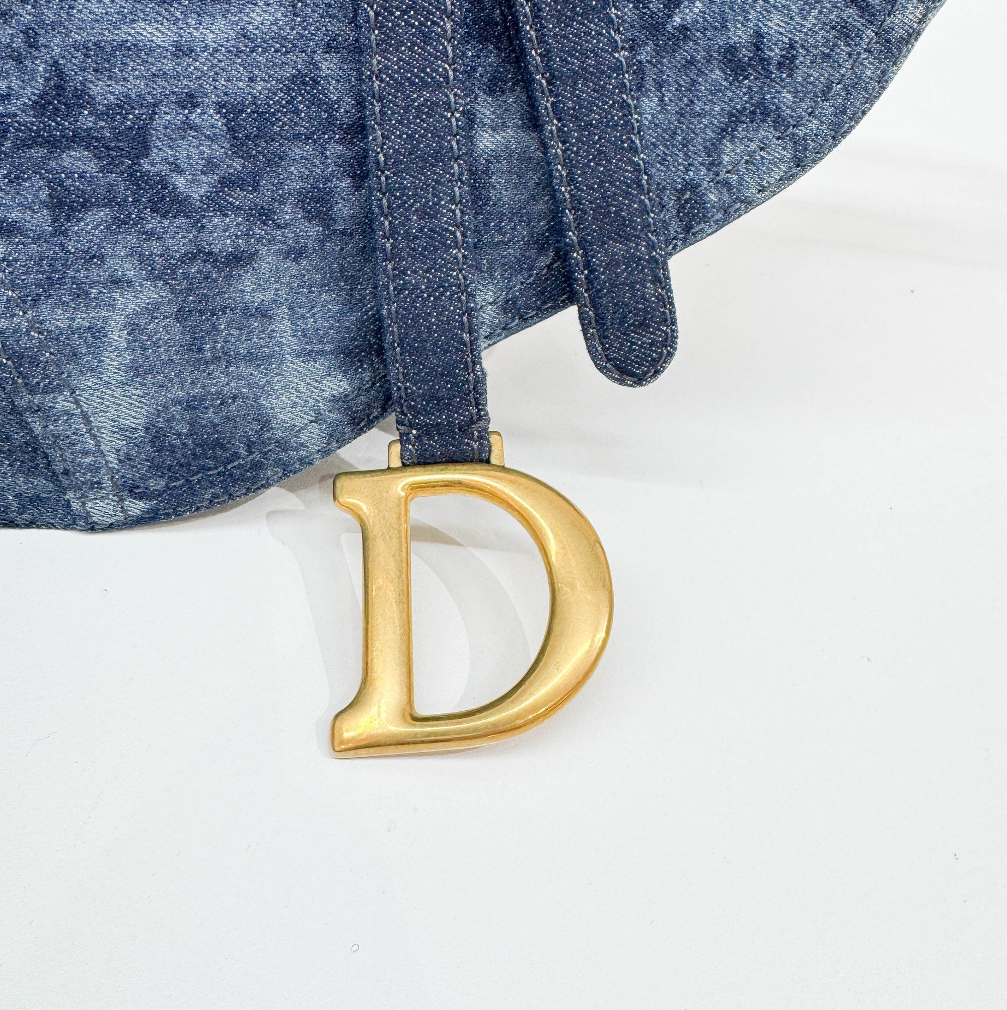 Saddle Blue Denim Shoulder Bag