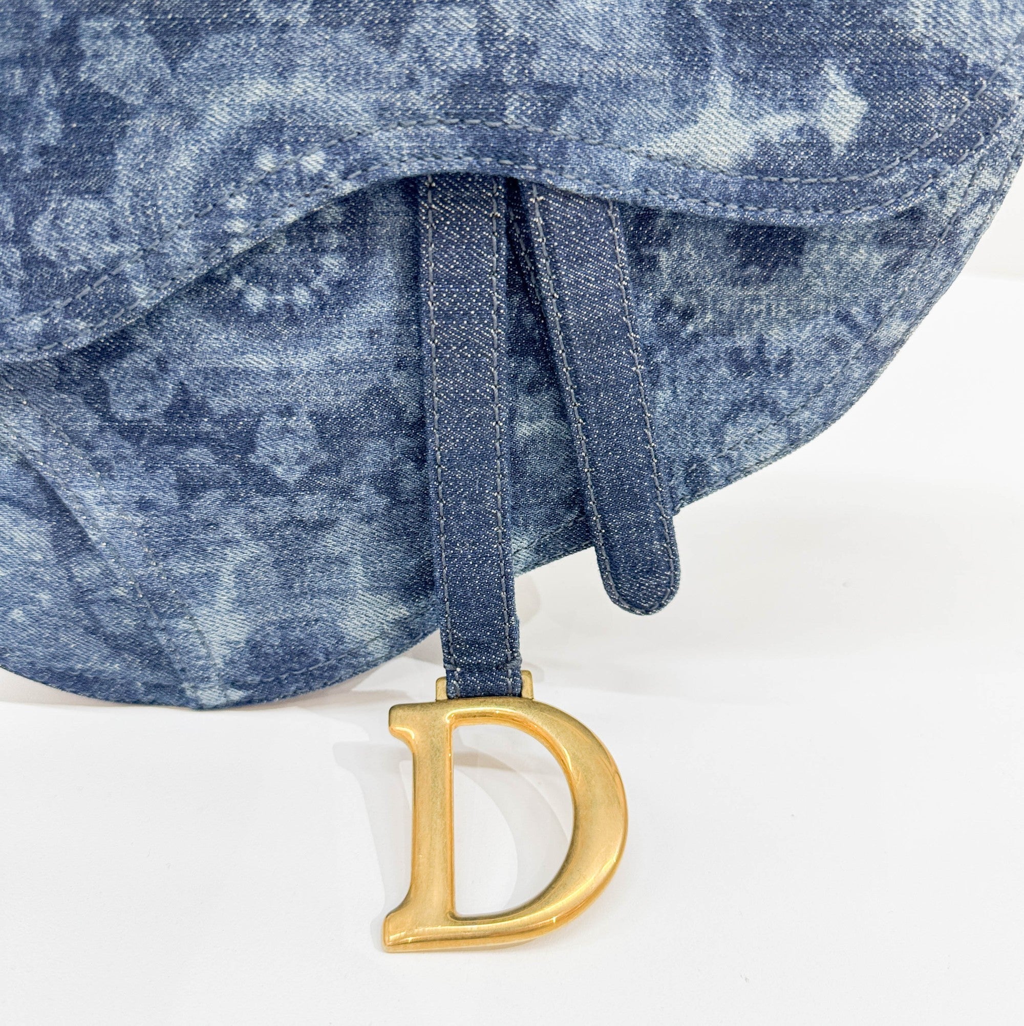 Saddle Blue Denim Shoulder Bag