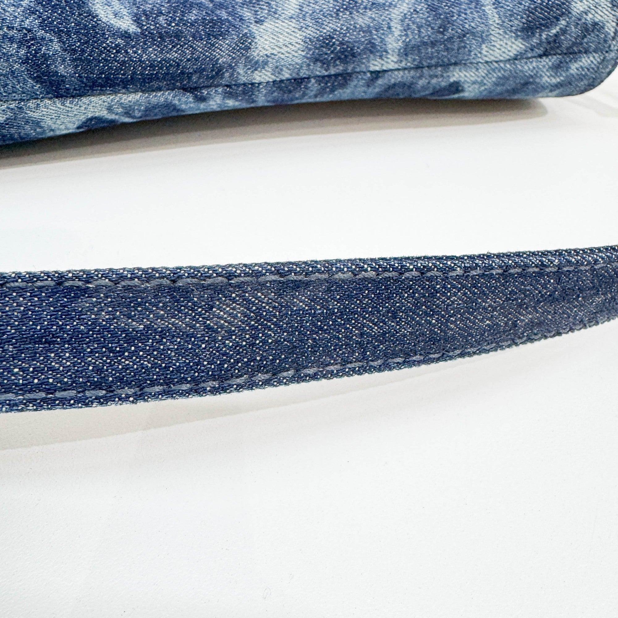 Saddle Blue Denim Shoulder Bag