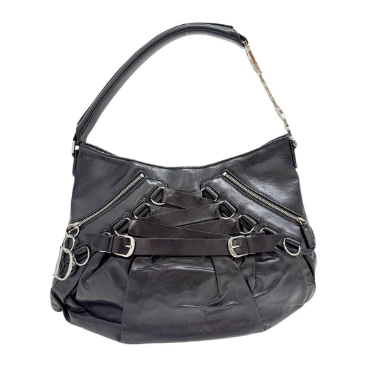 Ballet Corset Black Leather Shoulder Bag