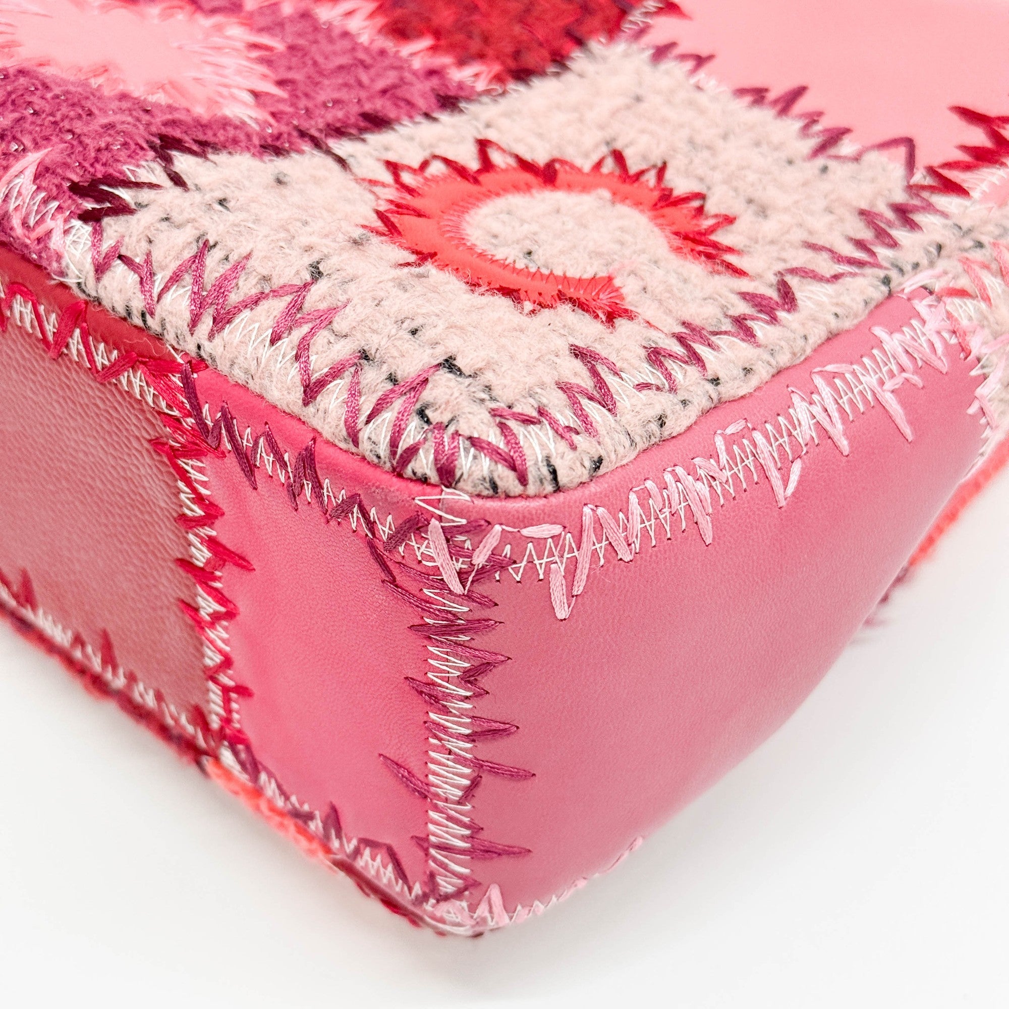 Jumbo Classic Flap Patchwork Multicolor Canvas Multifabric Shoulder Bag