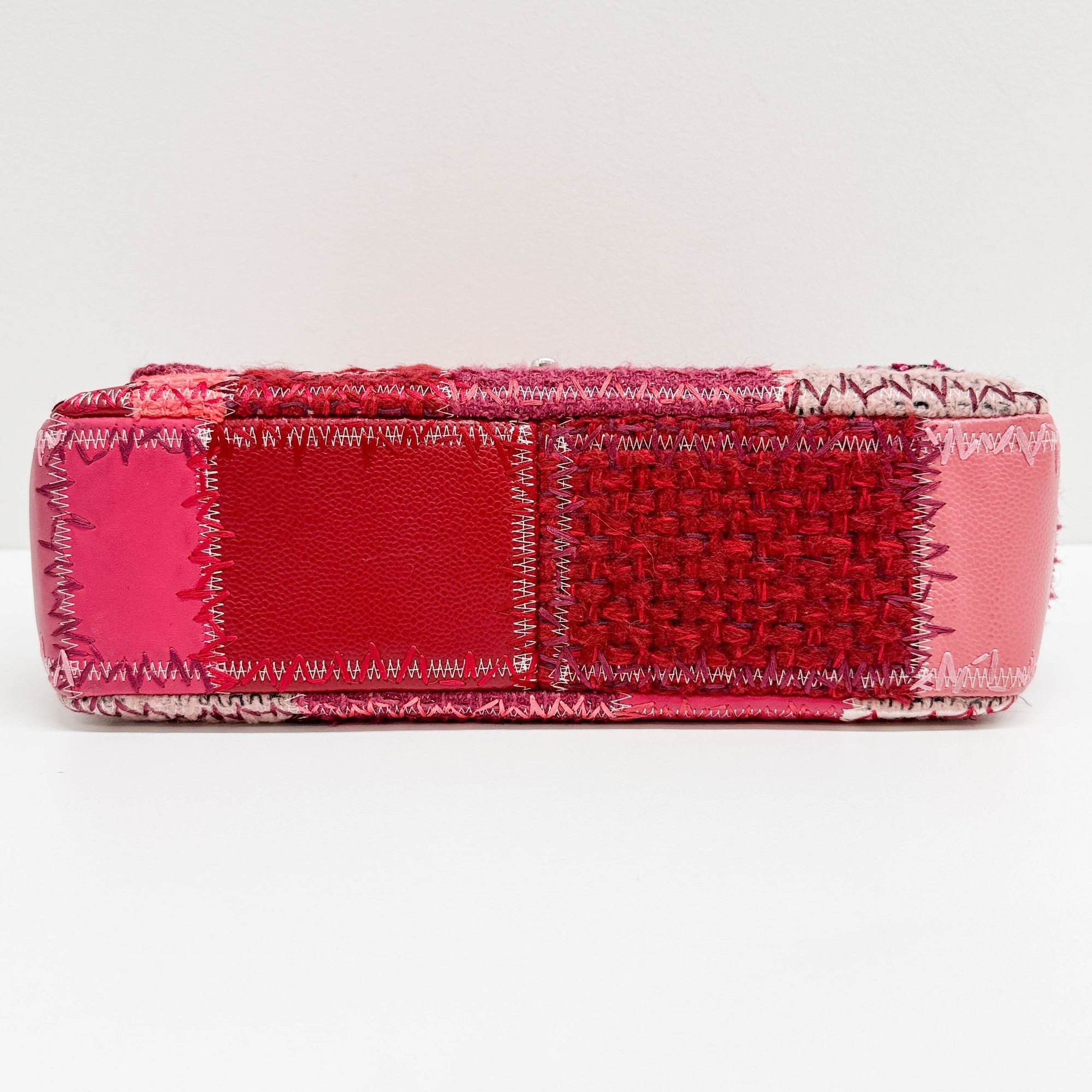 Jumbo Classic Flap Patchwork Multicolor Canvas Multifabric Shoulder Bag