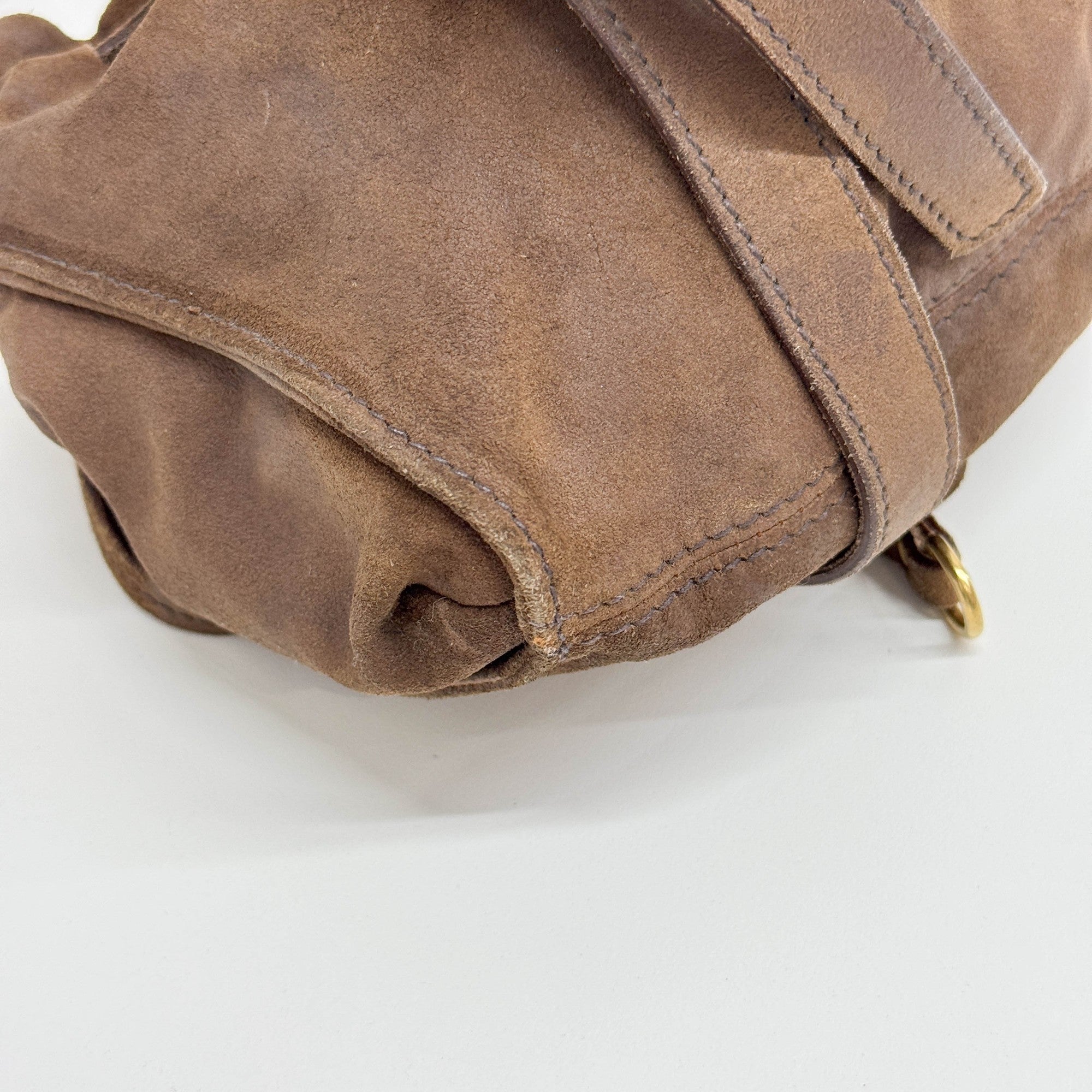 Brown Suede Shoulder Bag