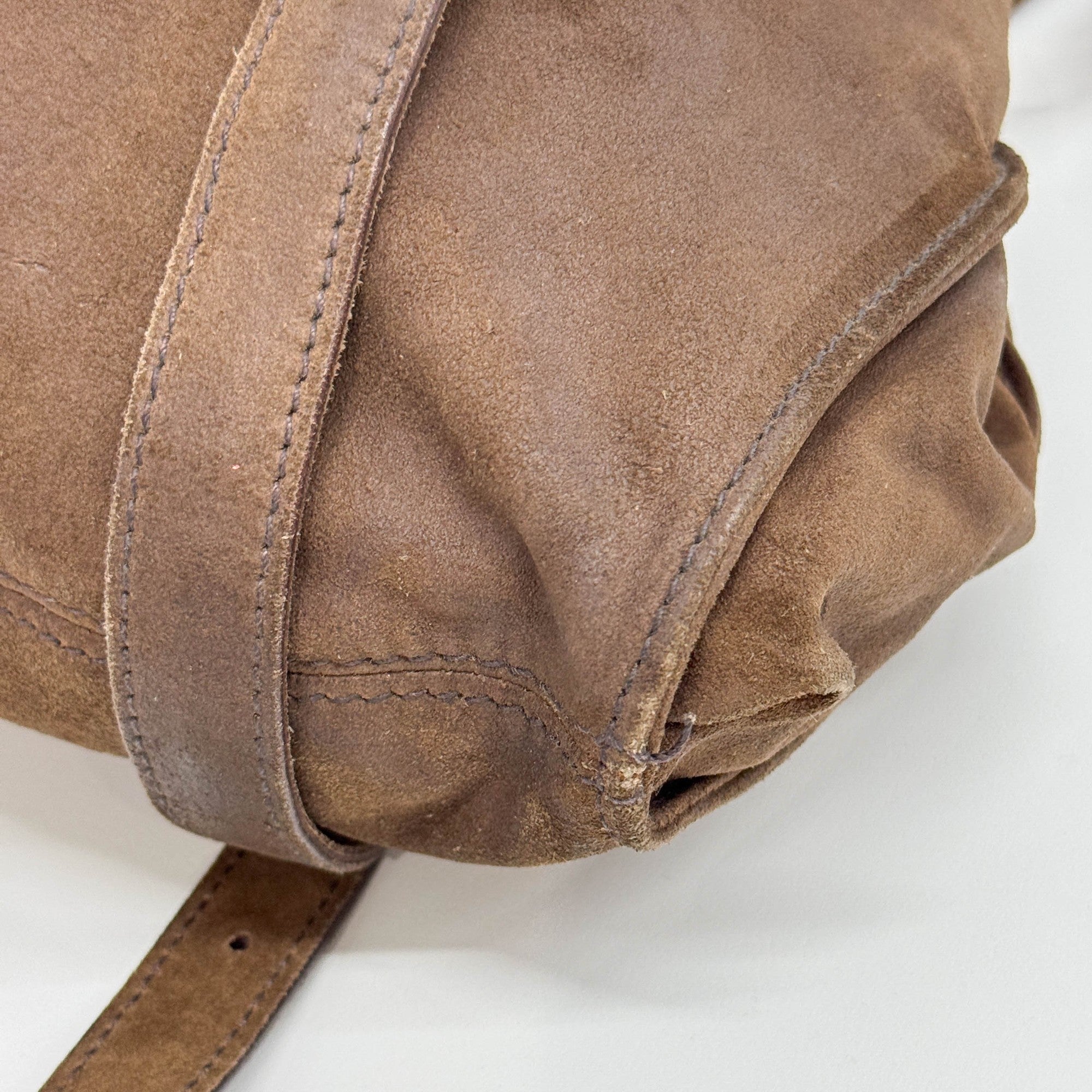 Brown Suede Shoulder Bag