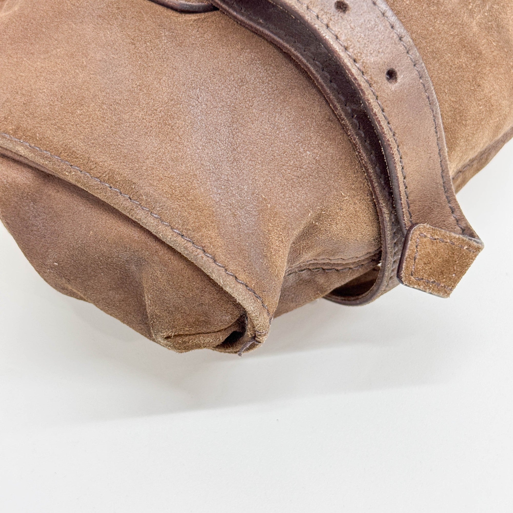 Brown Suede Shoulder Bag