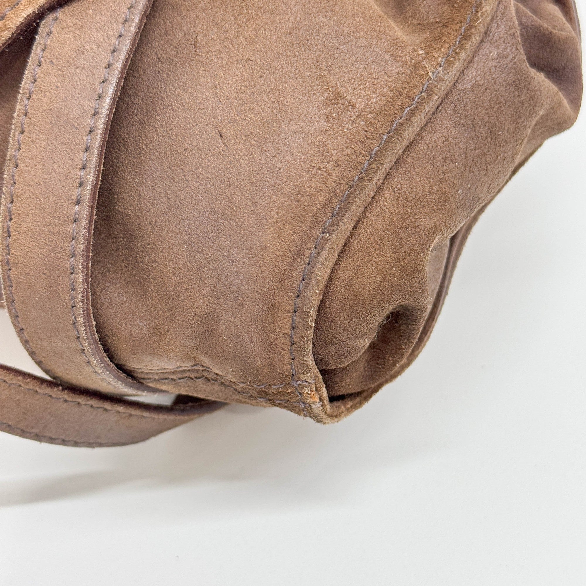 Brown Suede Shoulder Bag