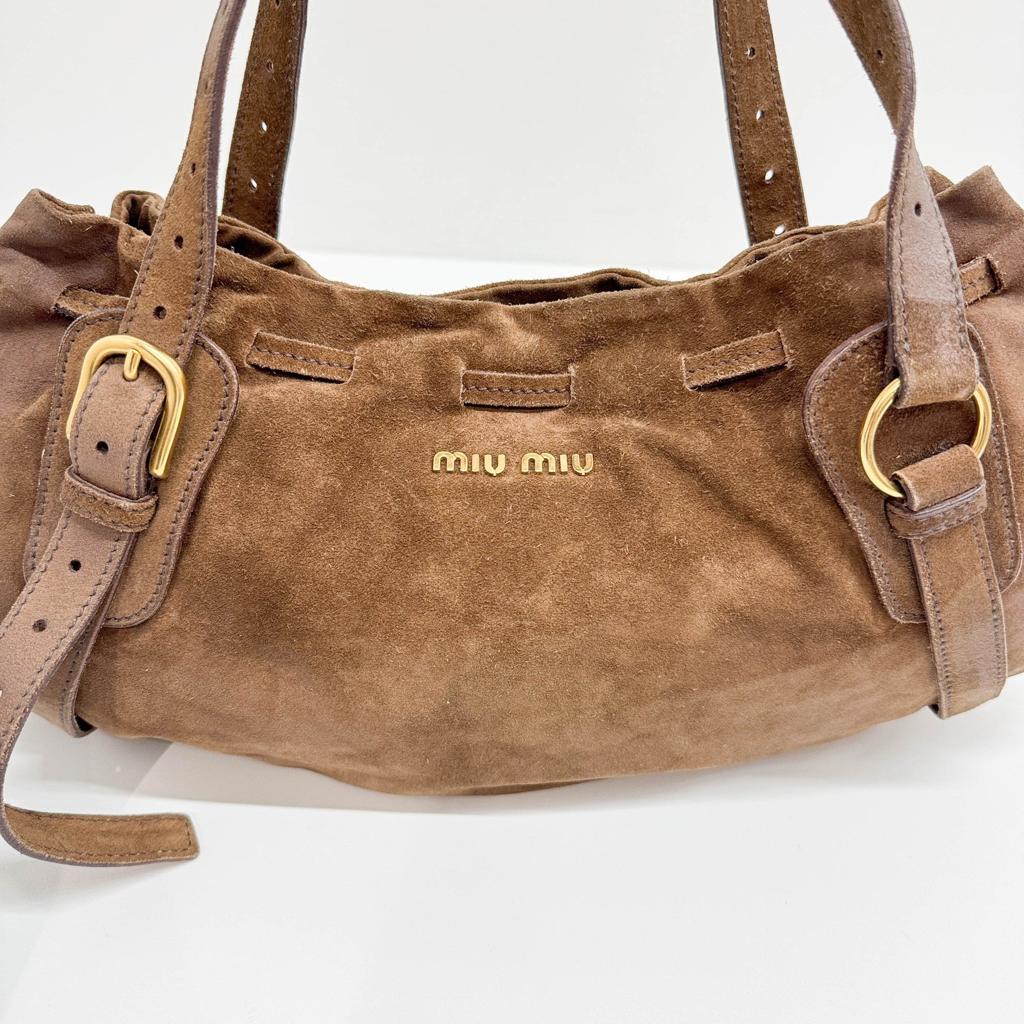 Brown Suede Shoulder Bag