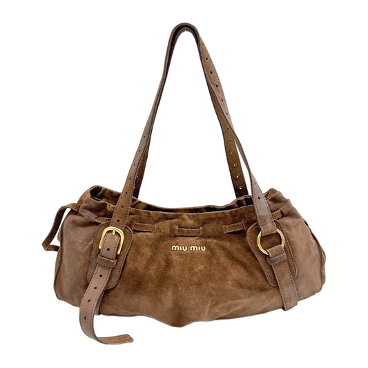 Brown Suede Shoulder Bag