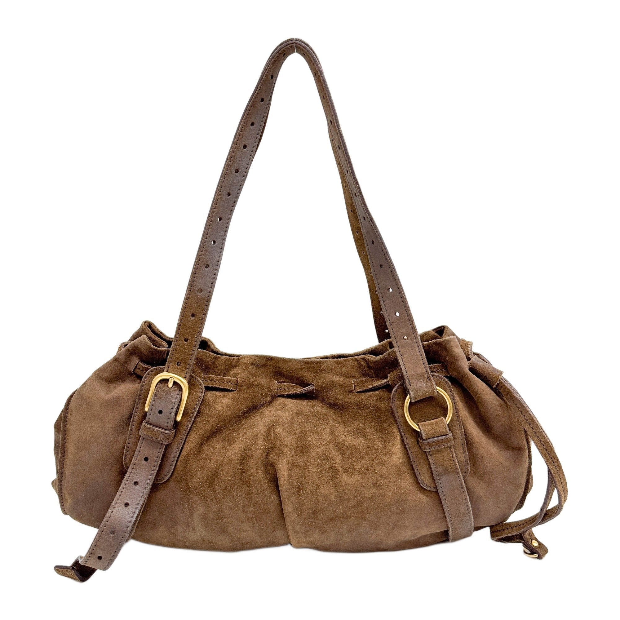 Brown Suede Shoulder Bag