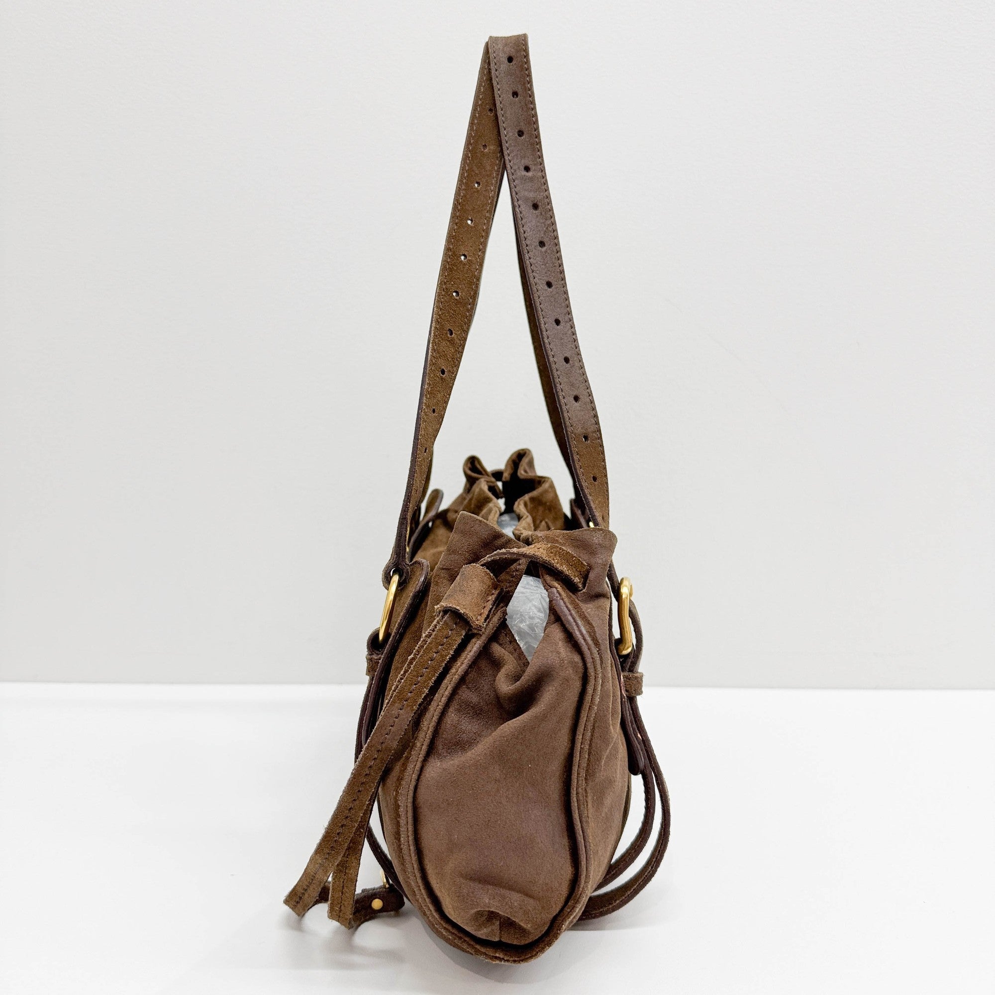 Brown Suede Shoulder Bag