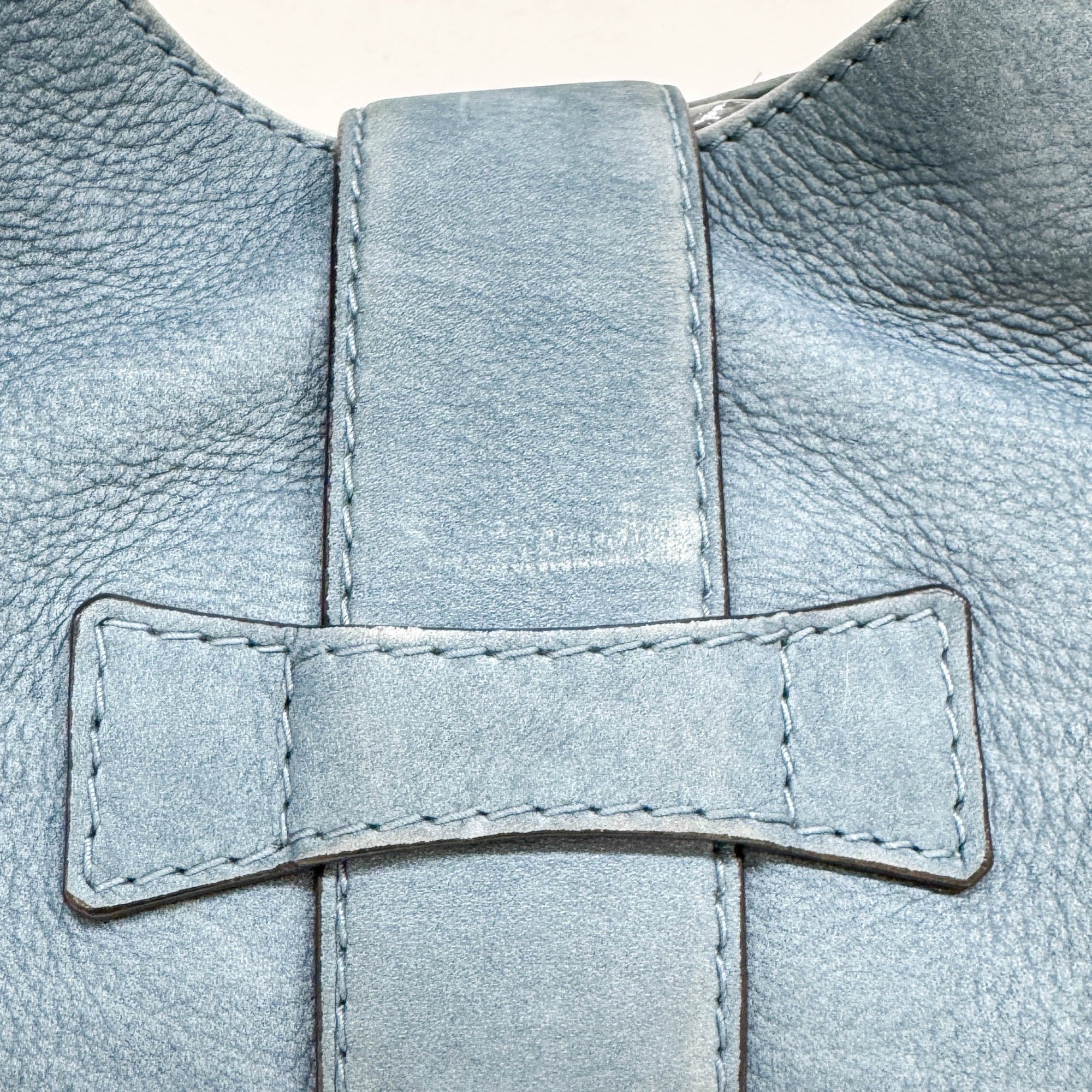 Stirrup Blue Nubuck Leather Shoulder Bag