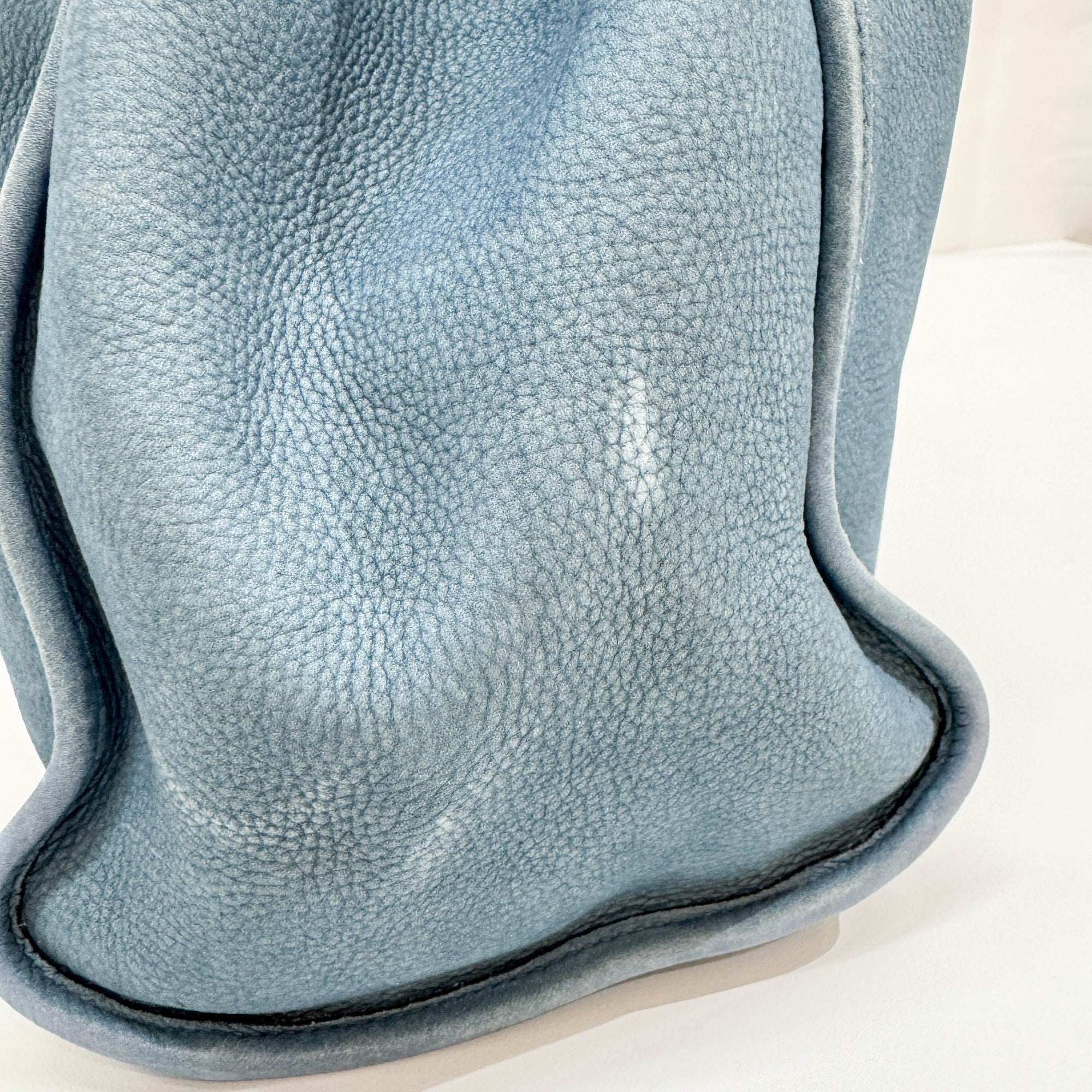 Stirrup Blue Nubuck Leather Shoulder Bag