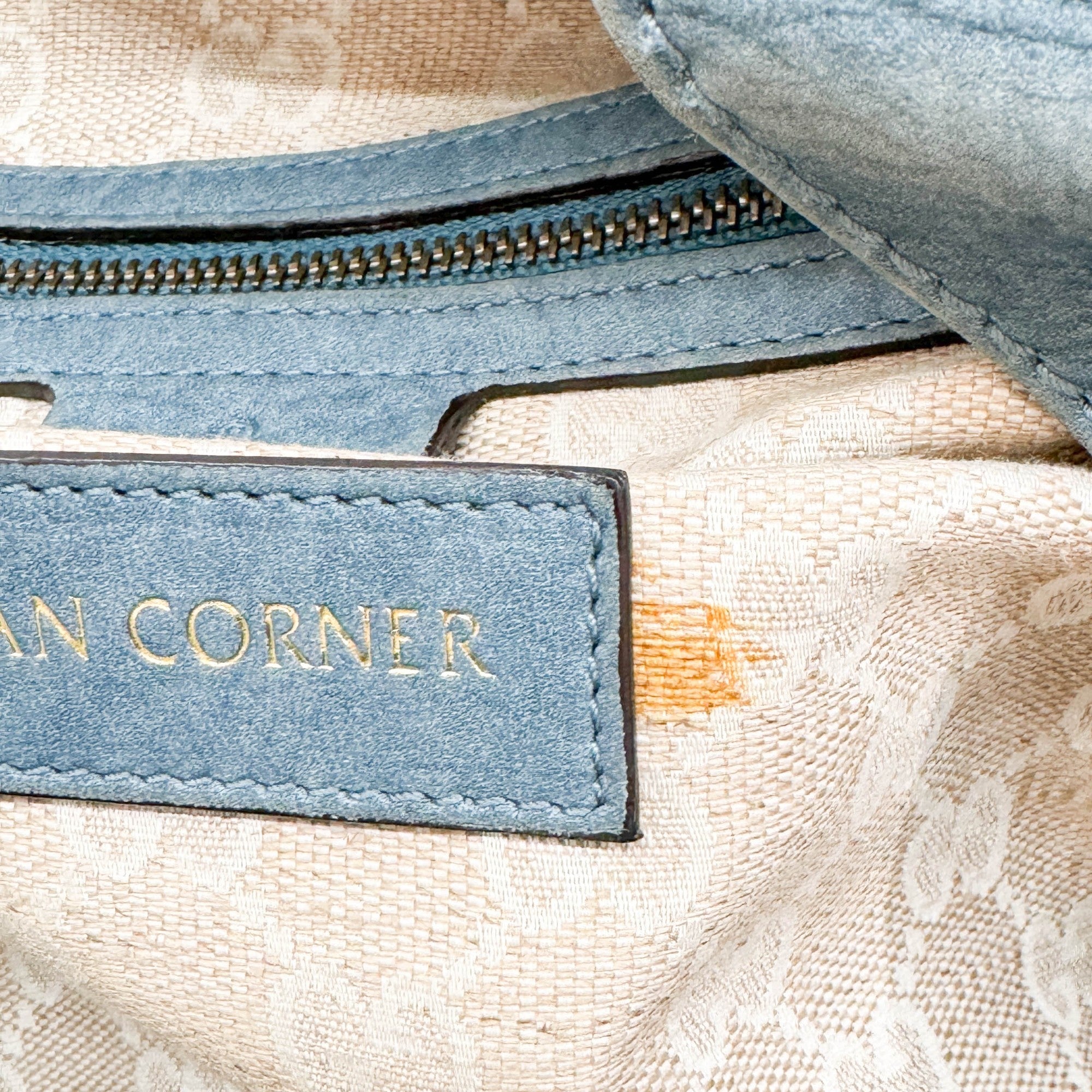 Stirrup Blue Nubuck Leather Shoulder Bag