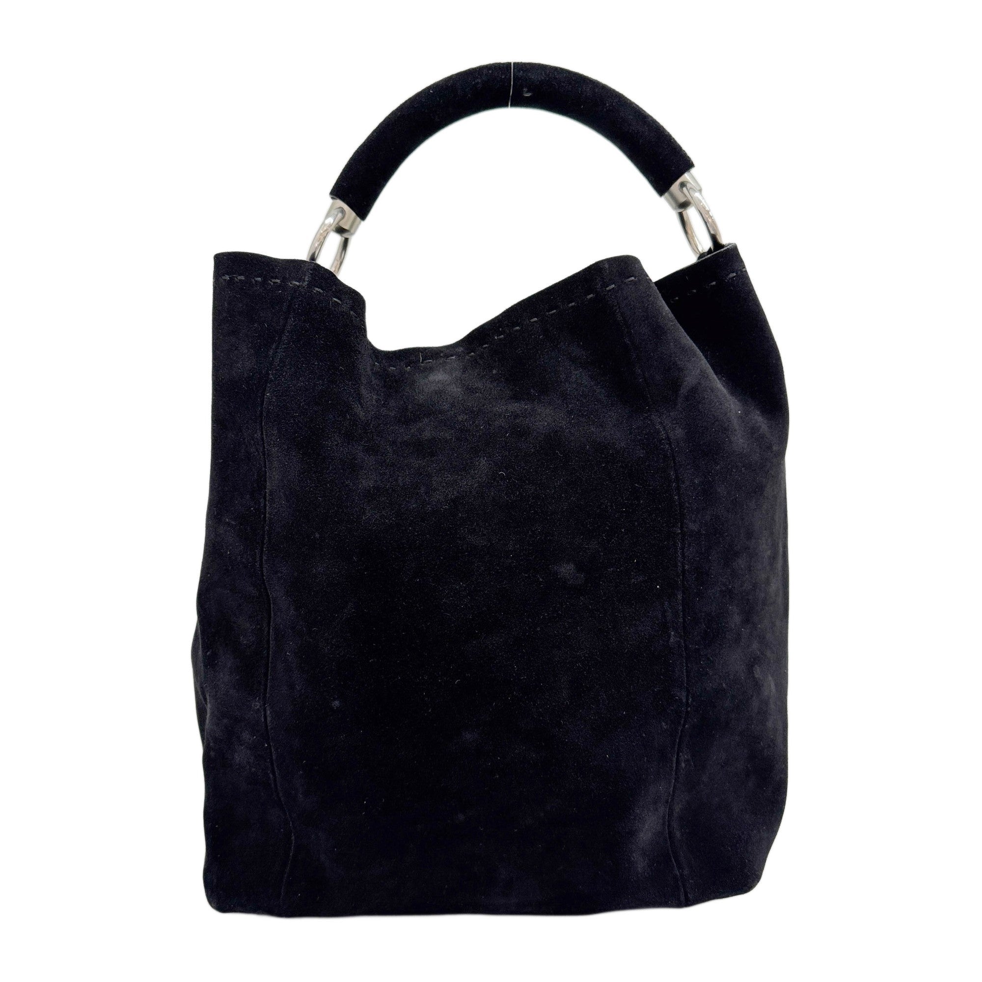 Black Suede Hobo Bag