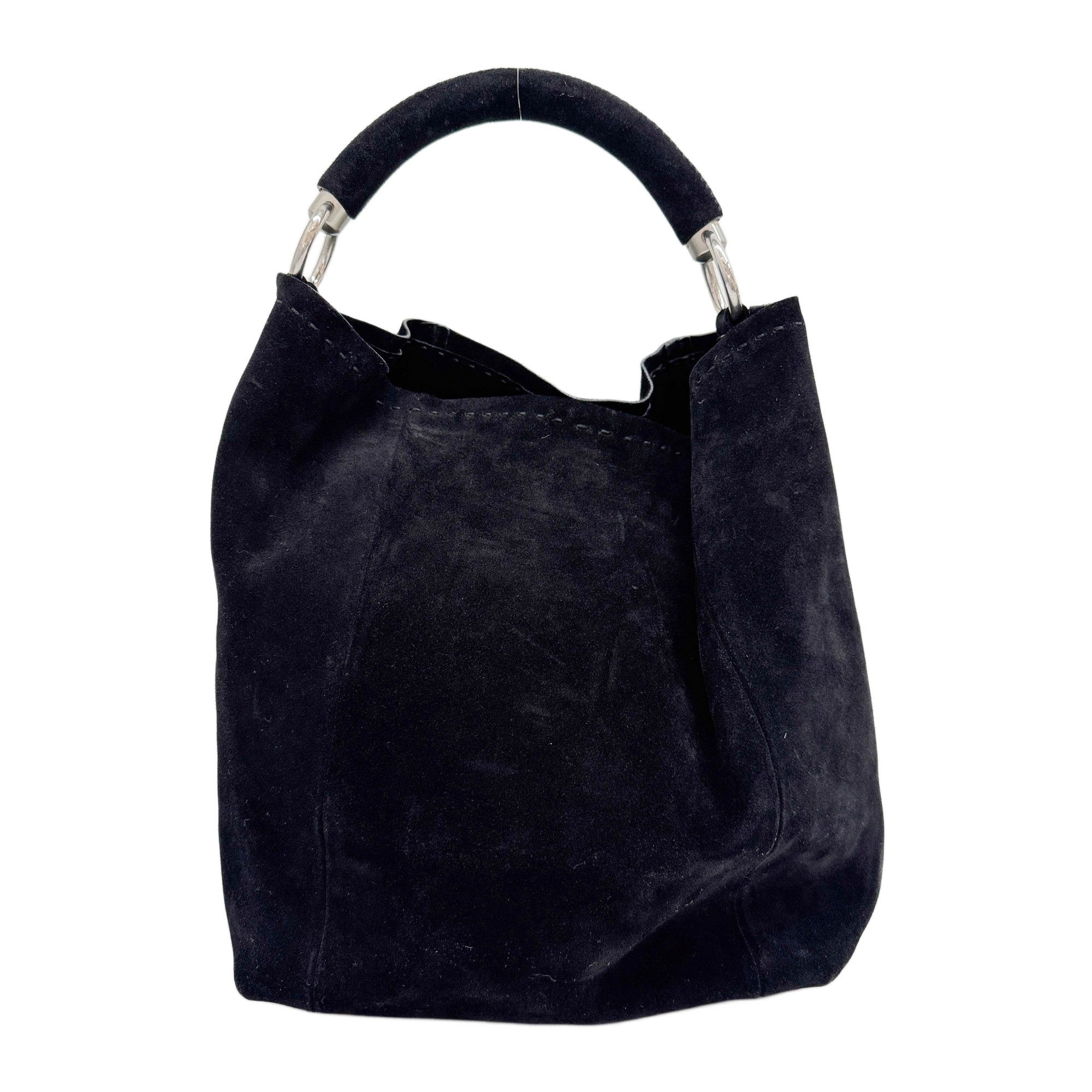Black Suede Hobo Bag