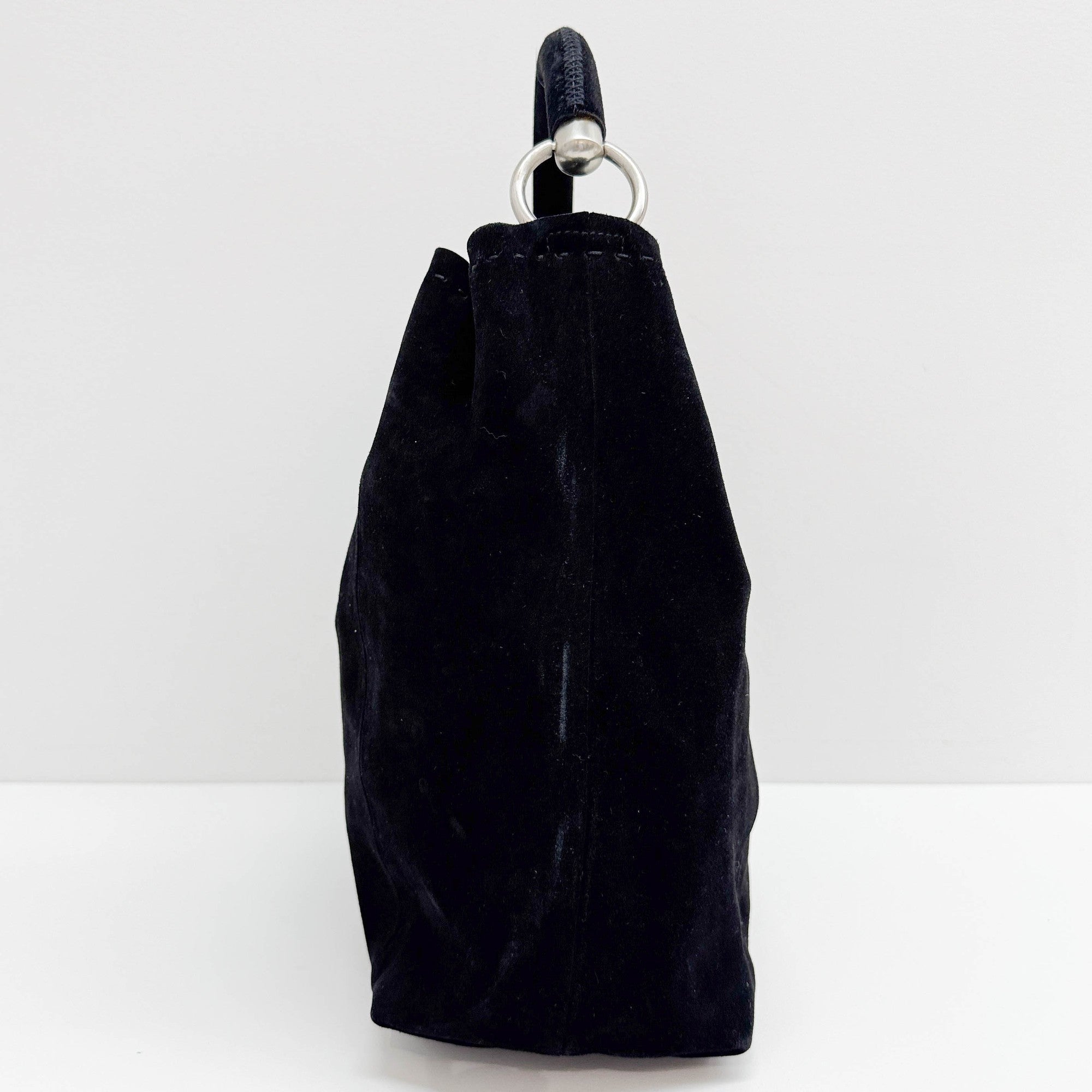 Black Suede Hobo Bag