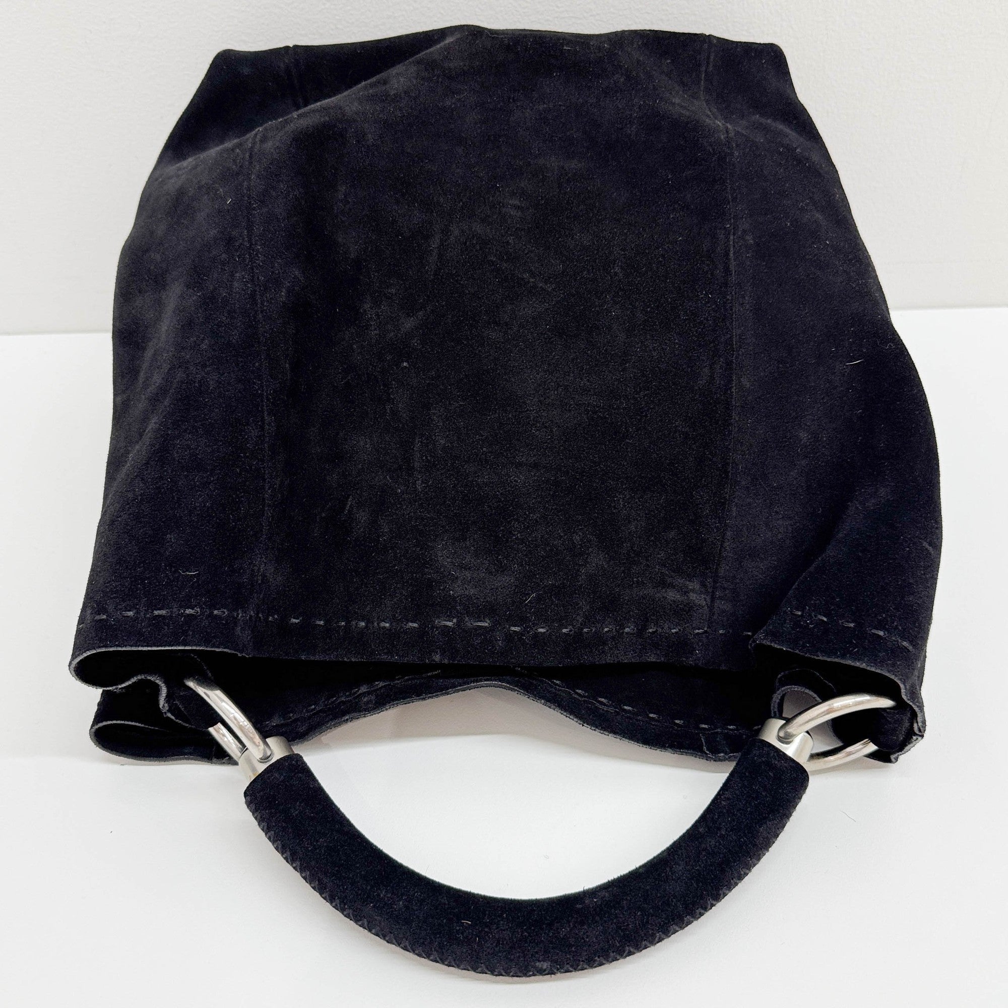 Black Suede Hobo Bag