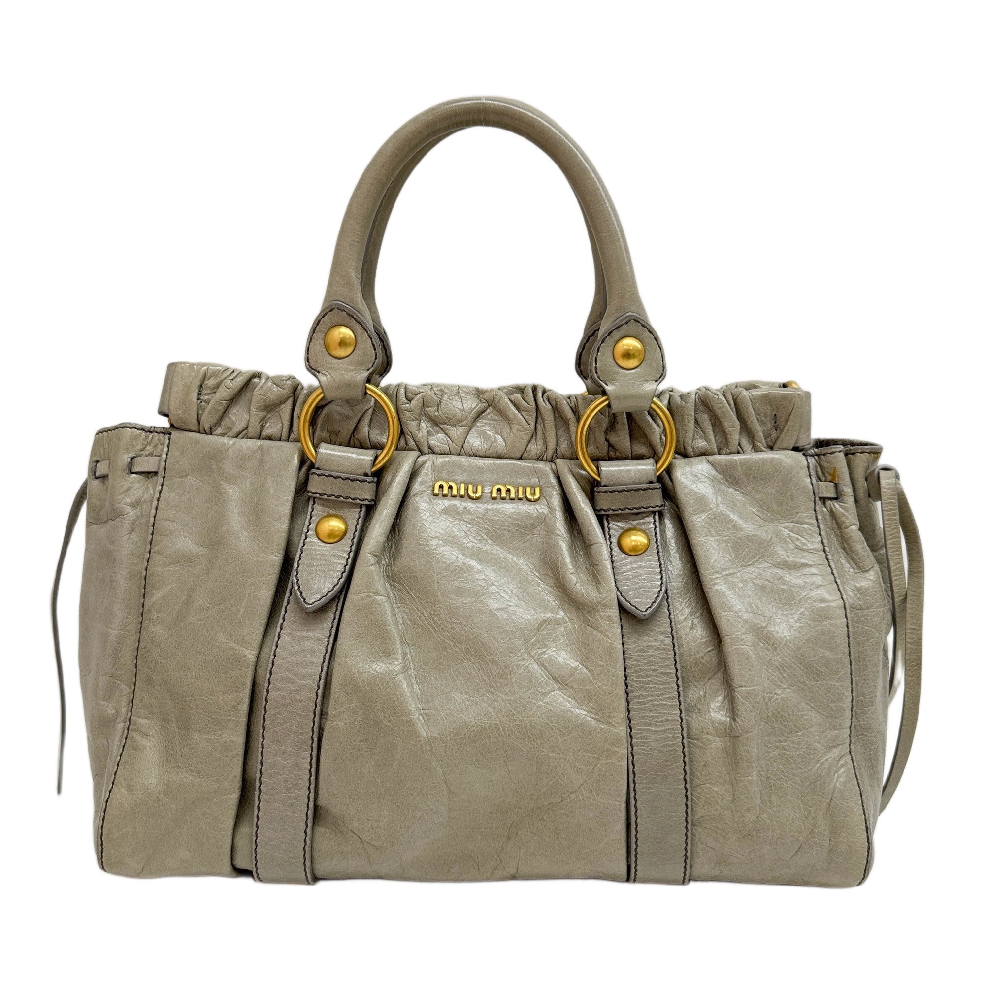Vitello Light Sage Leather Two Way Bag