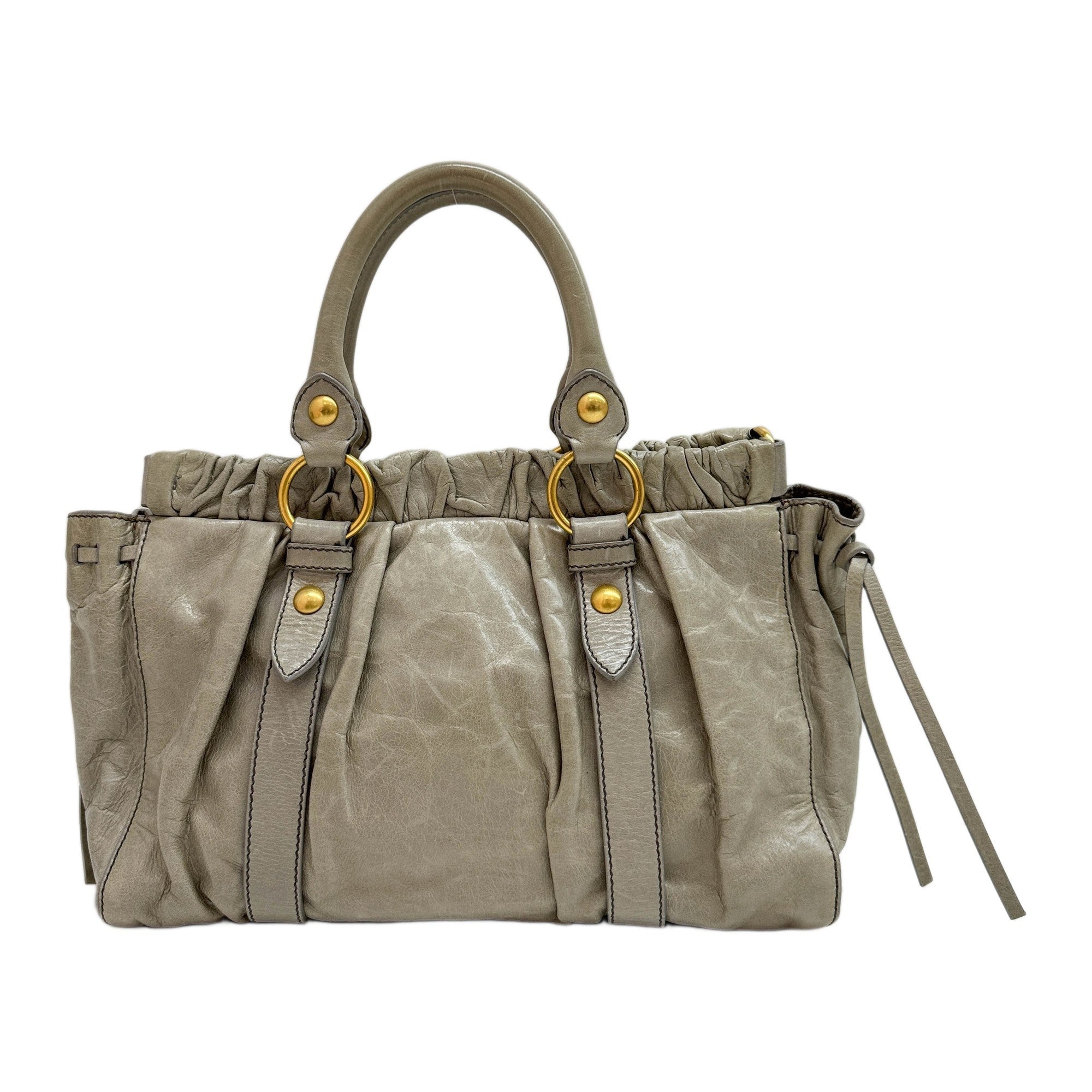 Vitello Light Sage Leather Two Way Bag
