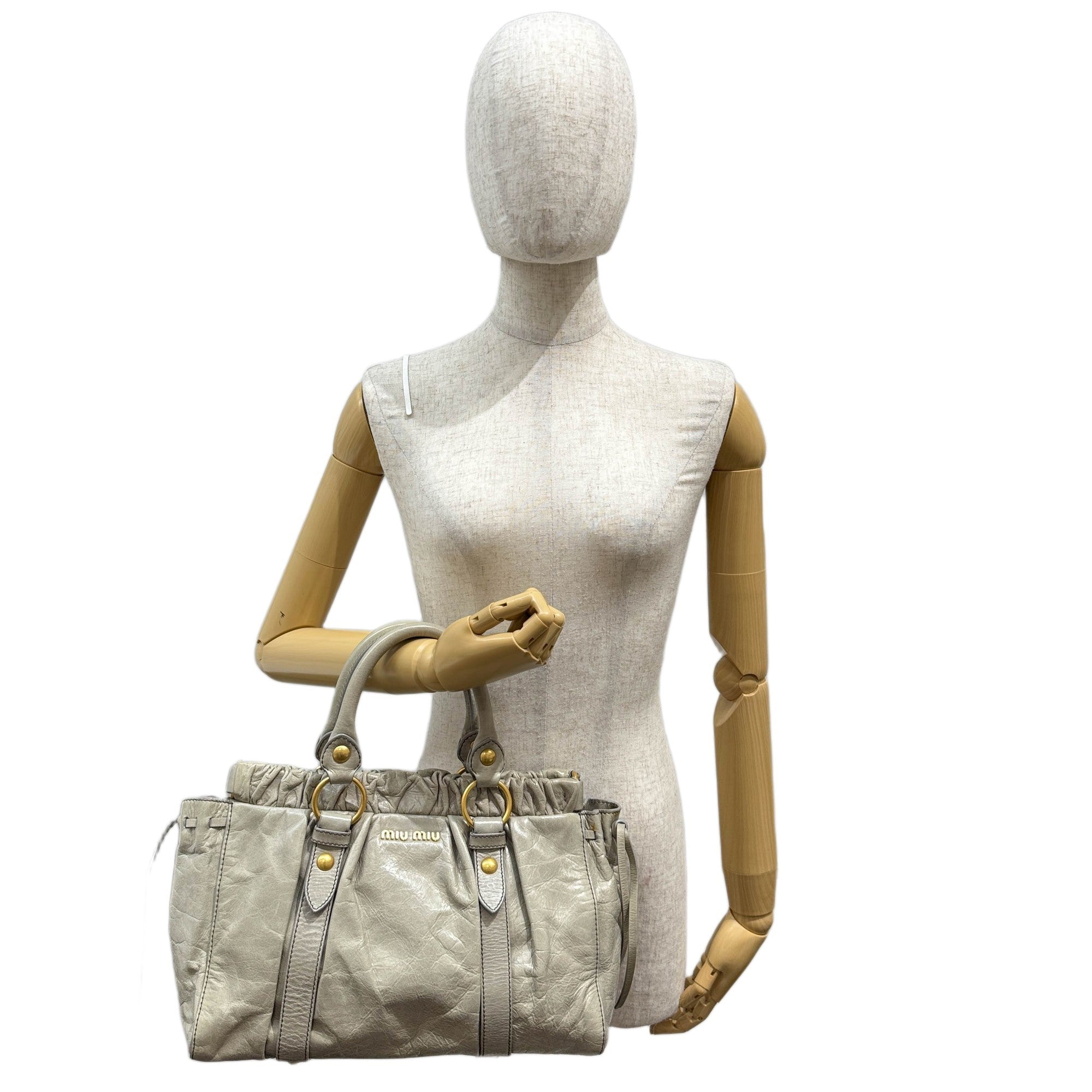 Vitello Light Sage Leather Two Way Bag