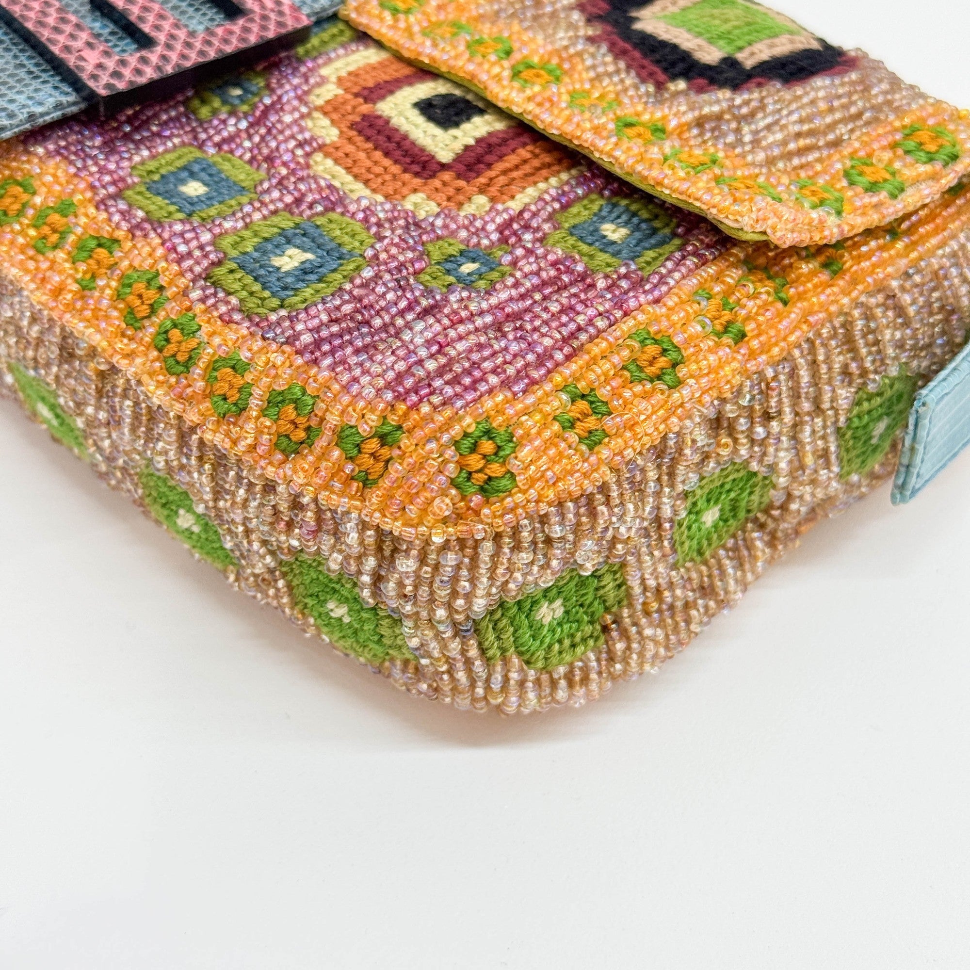 Baguette Multicolor Beaded Shoulder Bag