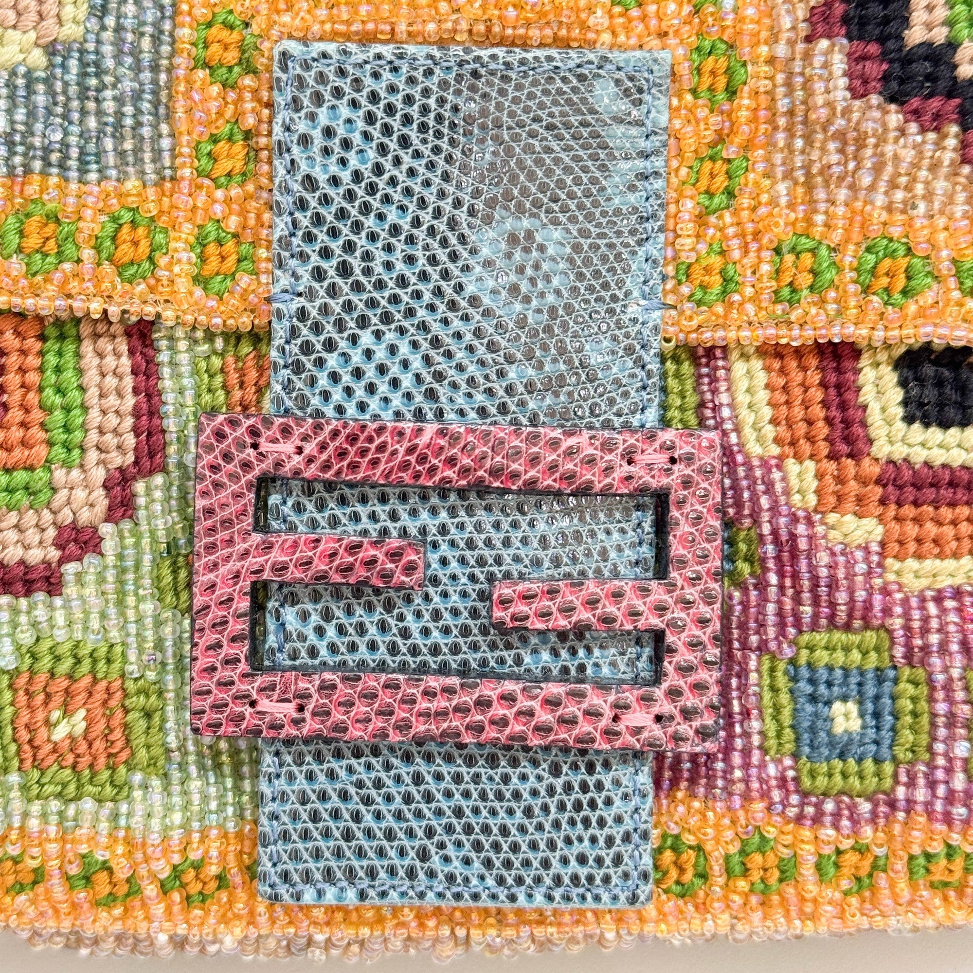Baguette Multicolor Beaded Shoulder Bag