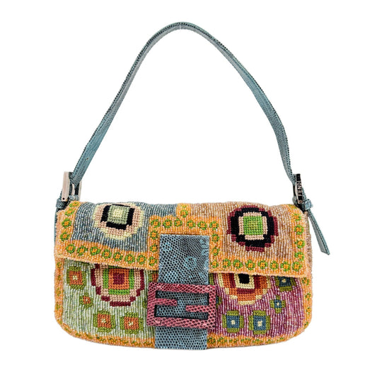 Baguette Multicolor Beaded Shoulder Bag