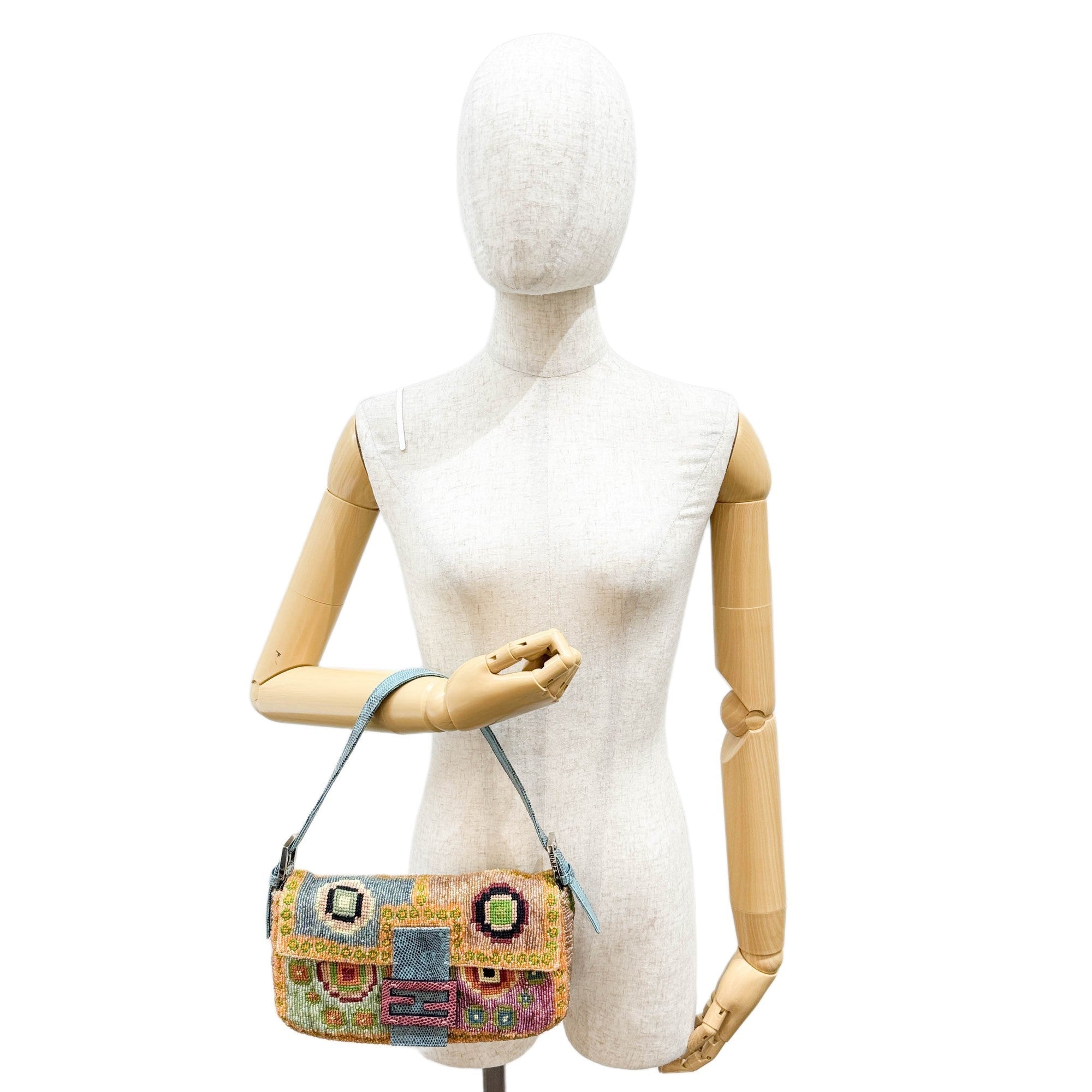 Baguette Multicolor Beaded Shoulder Bag