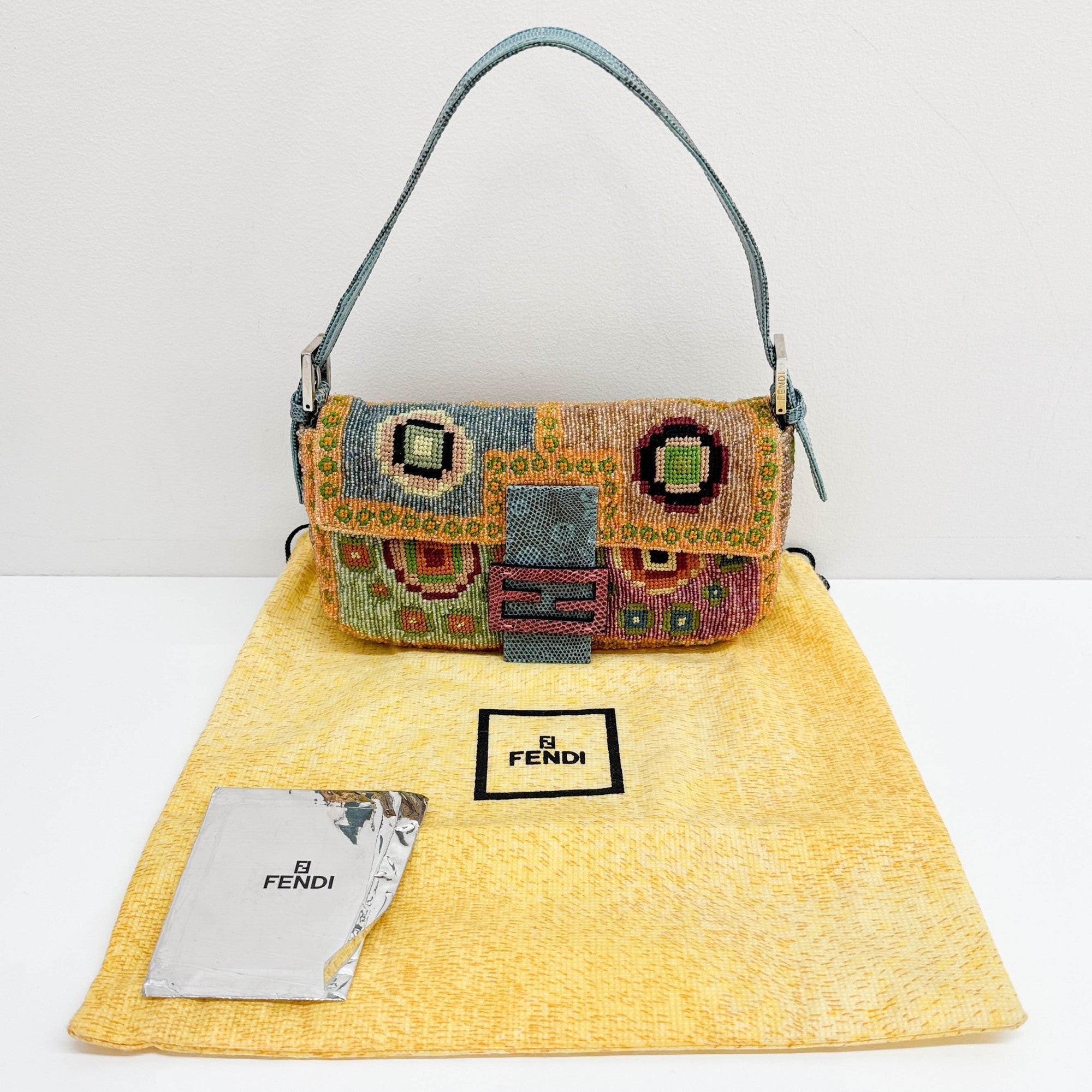 Baguette Multicolor Beaded Shoulder Bag