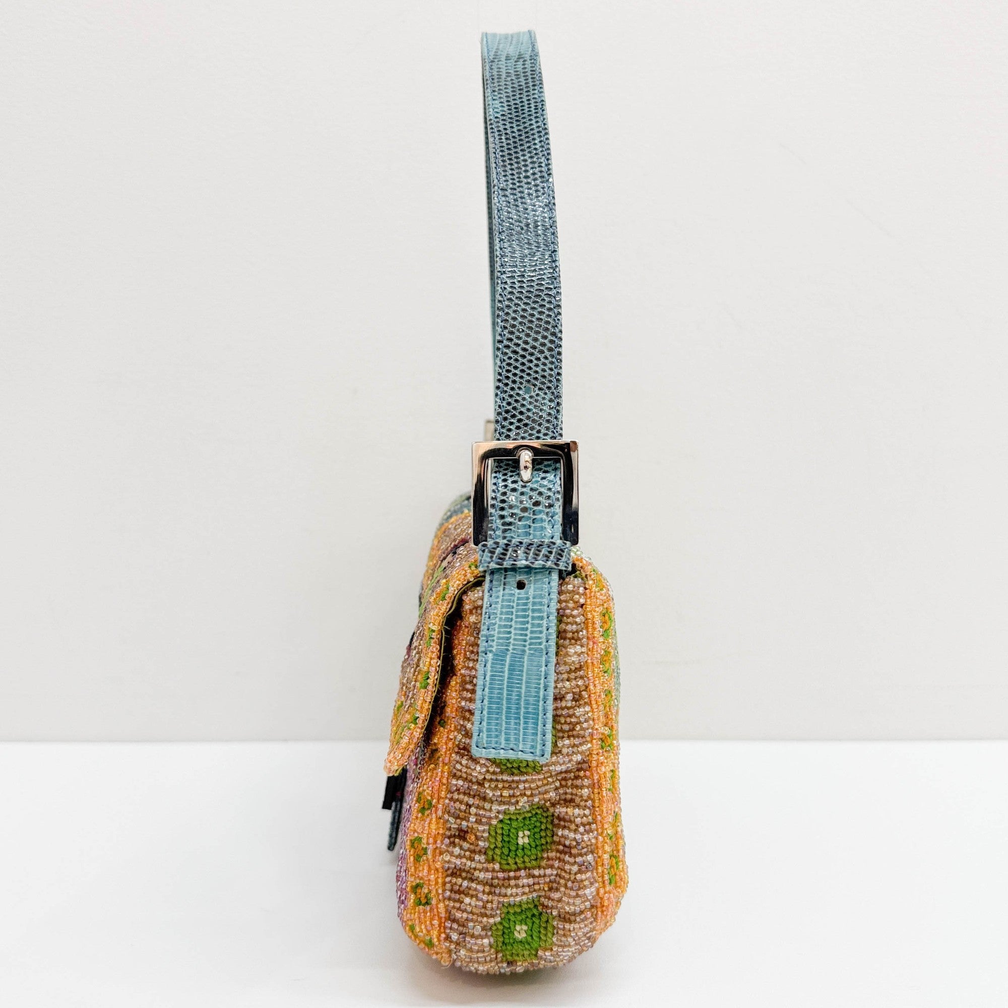 Baguette Multicolor Beaded Shoulder Bag