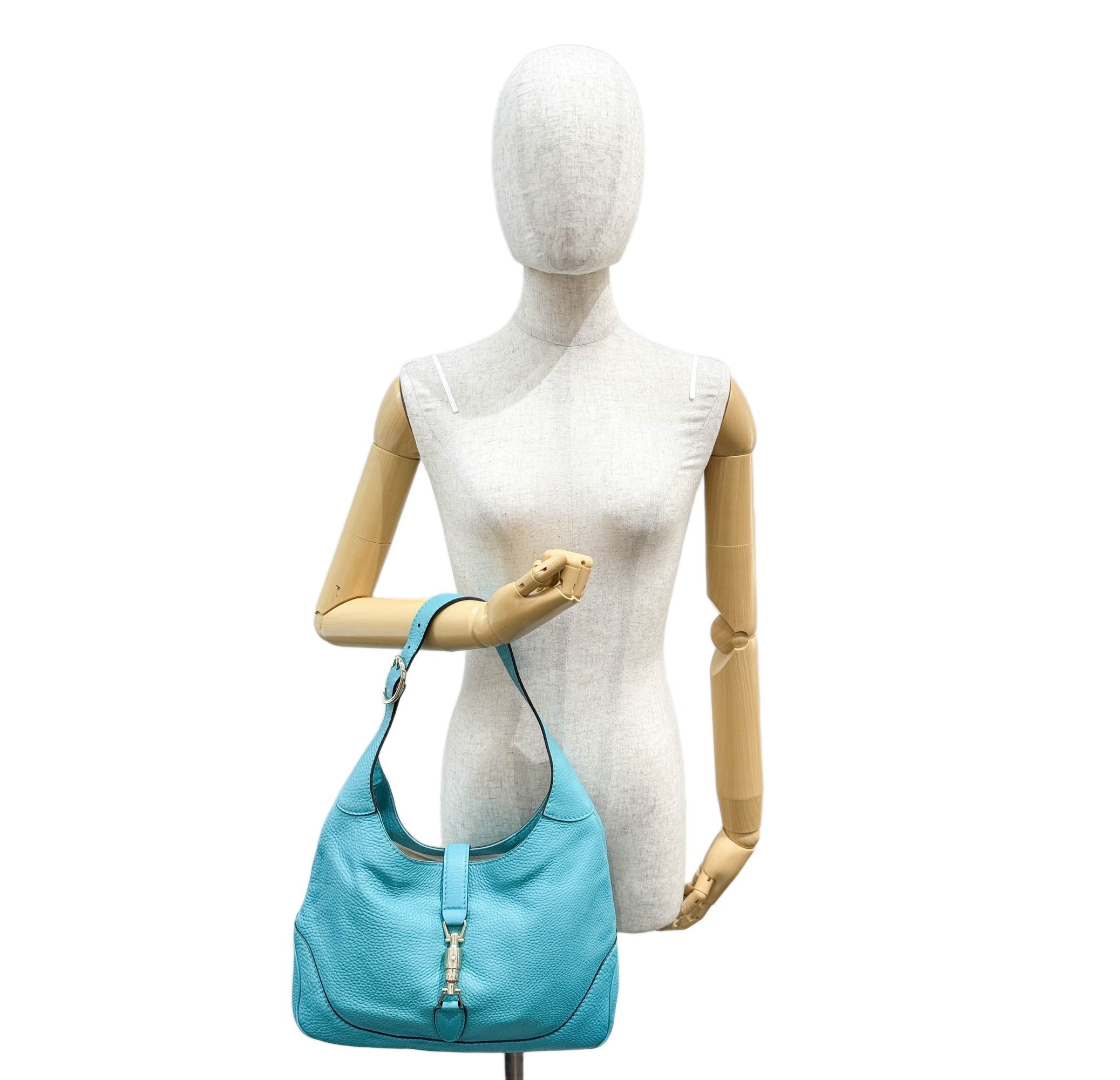 Jackie Turquoise Leather Shouler Bag