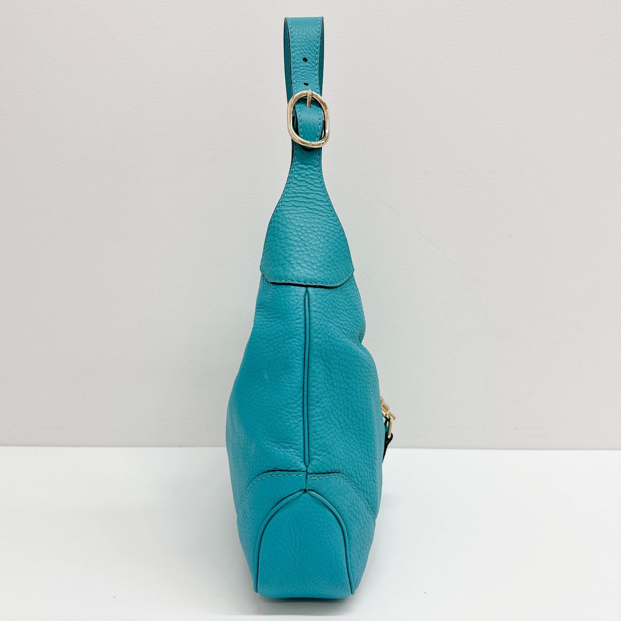 Jackie Turquoise Leather Shouler Bag