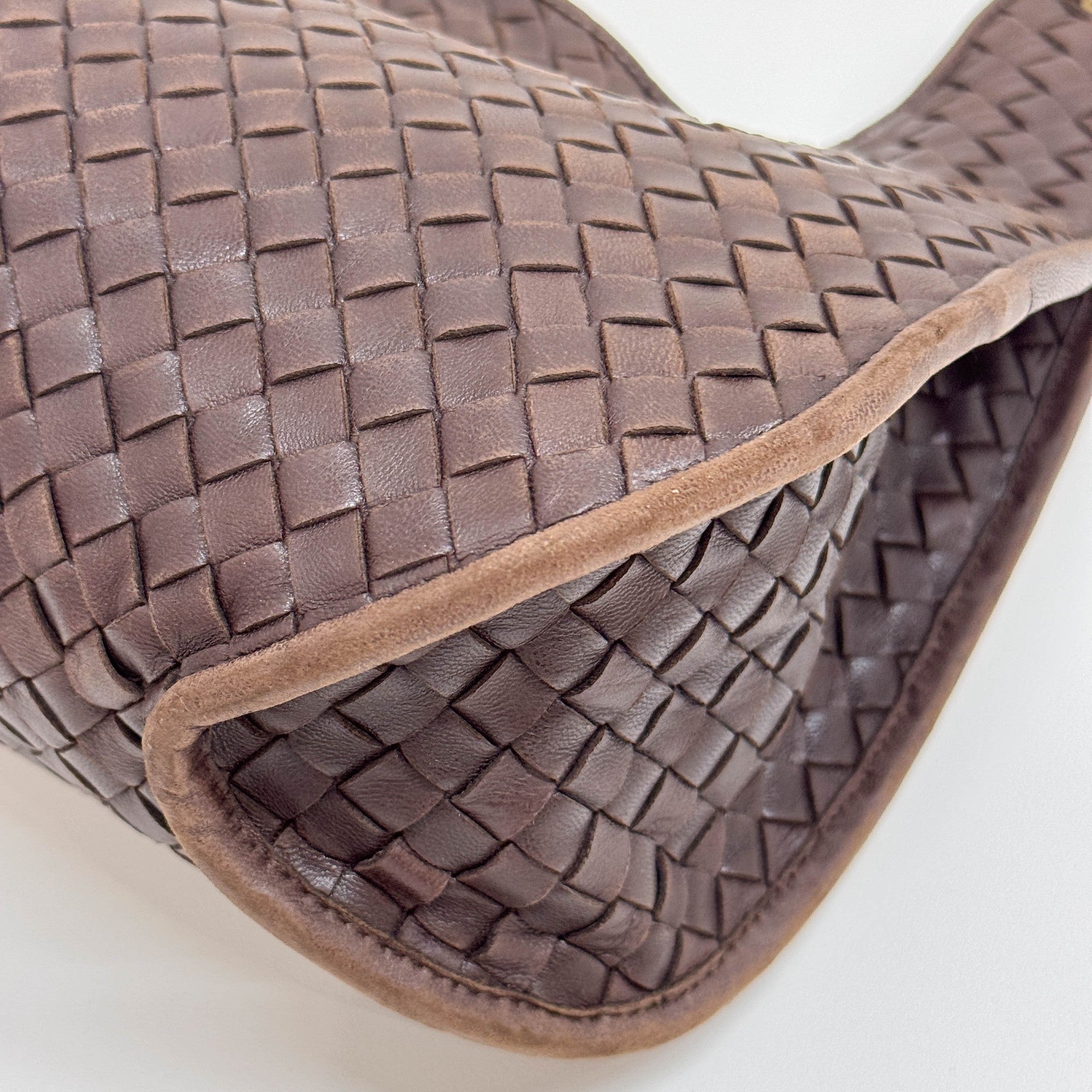 Intrecciato Brown Leather Hobo Bag