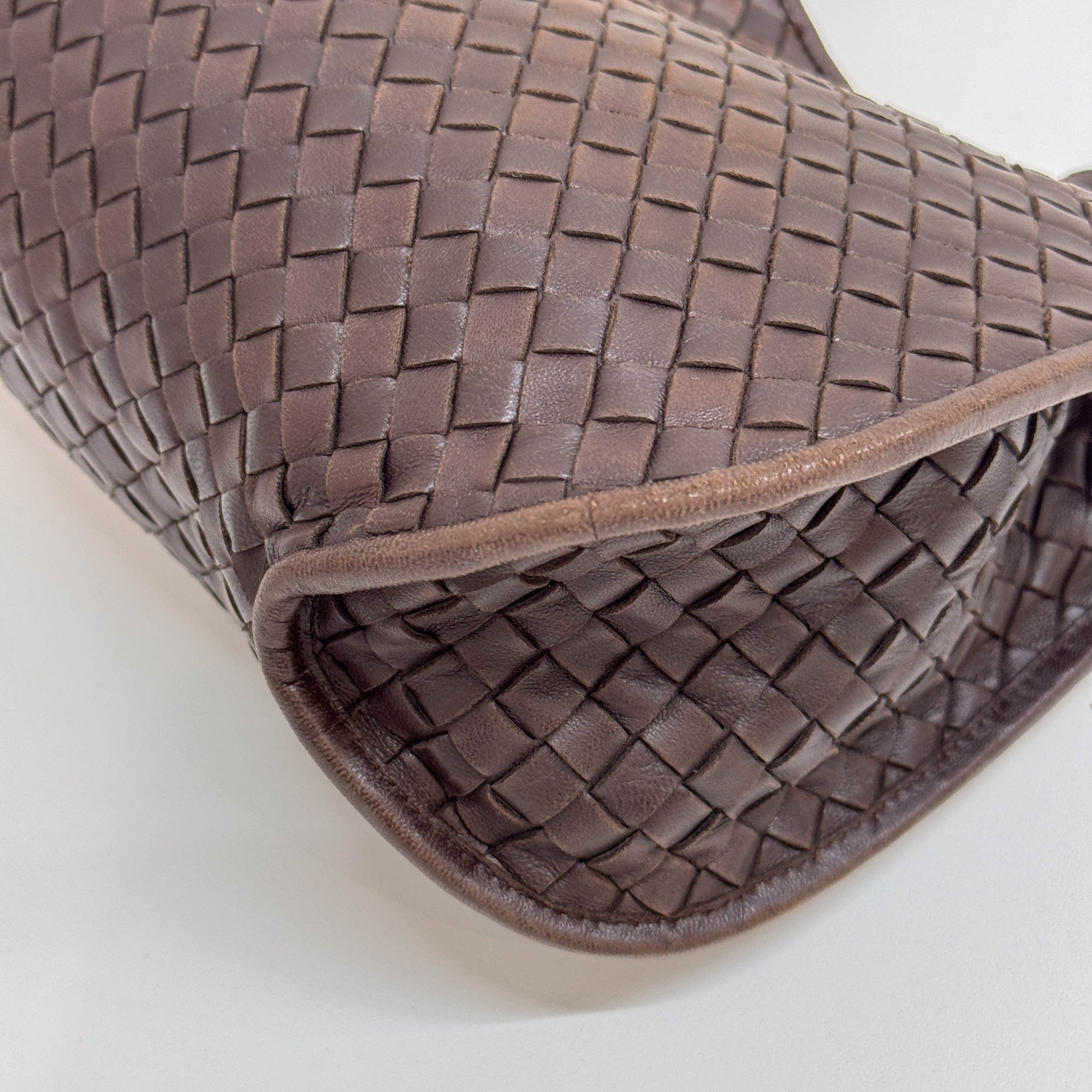 Intrecciato Brown Leather Hobo Bag