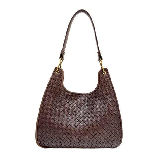 Intrecciato Brown Leather Hobo Bag