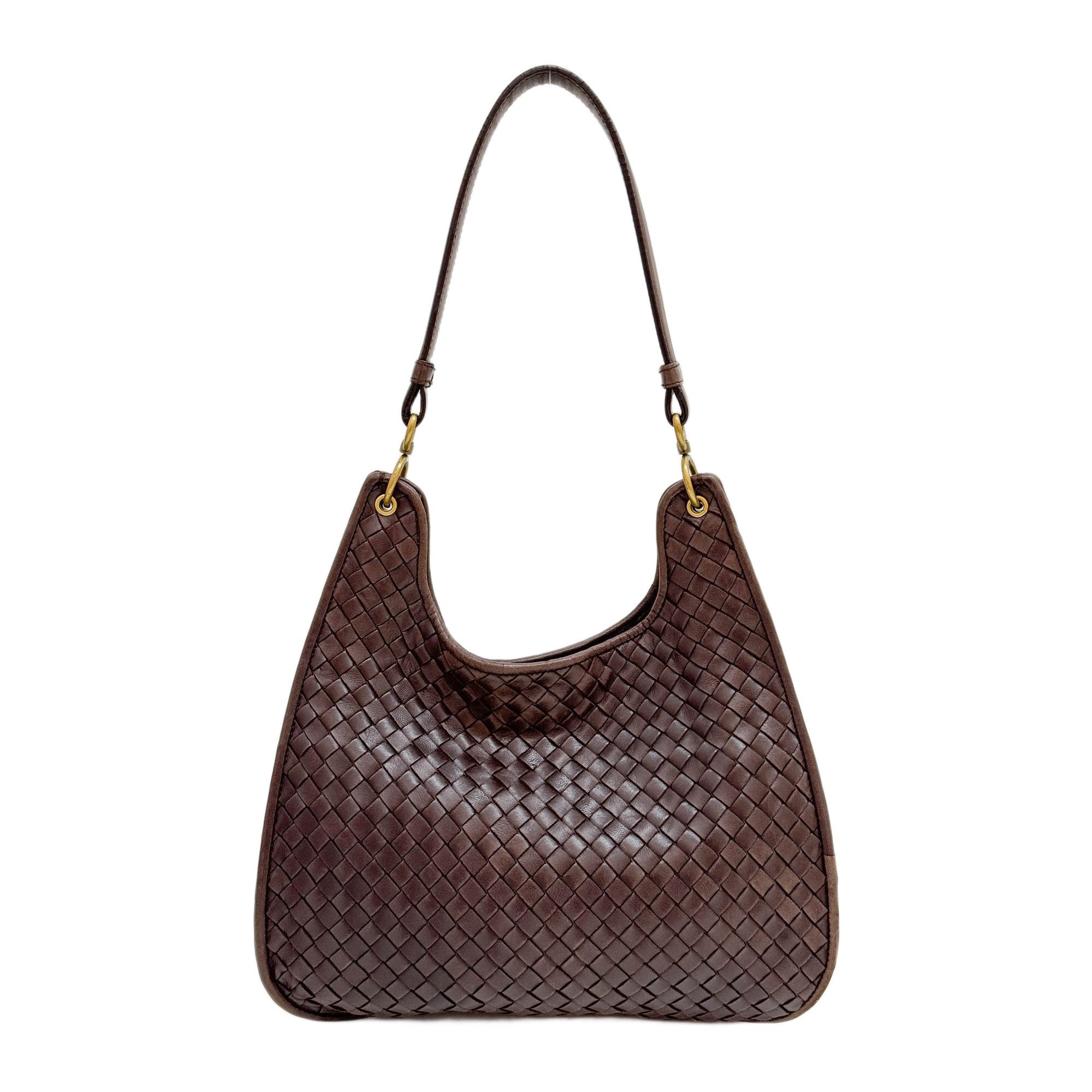 Intrecciato Brown Leather Hobo Bag
