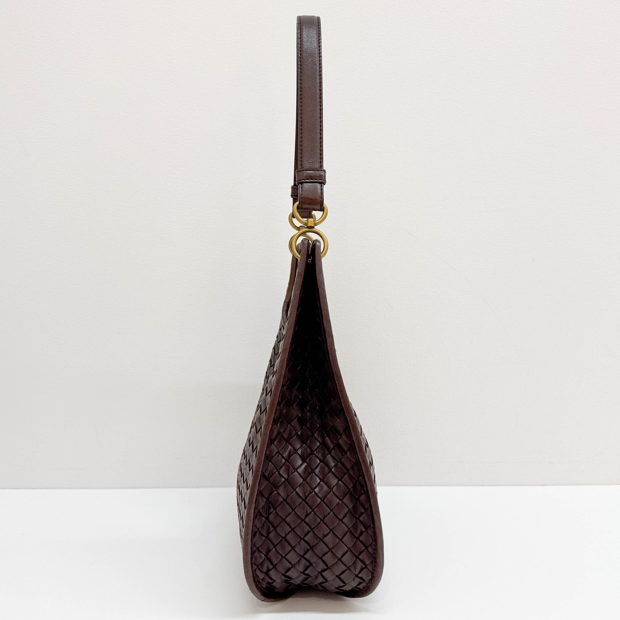 Intrecciato Brown Leather Hobo Bag