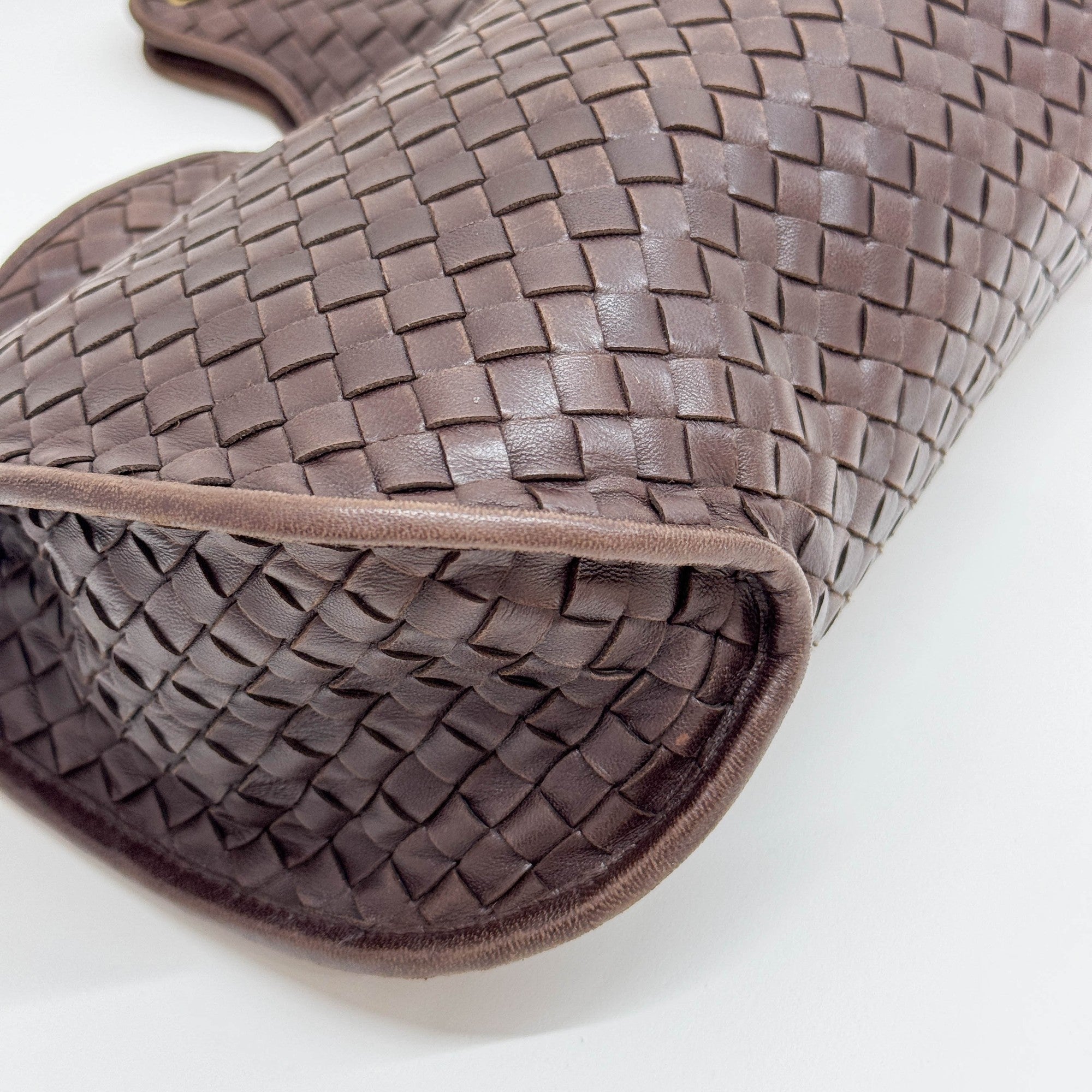 Intrecciato Brown Leather Hobo Bag