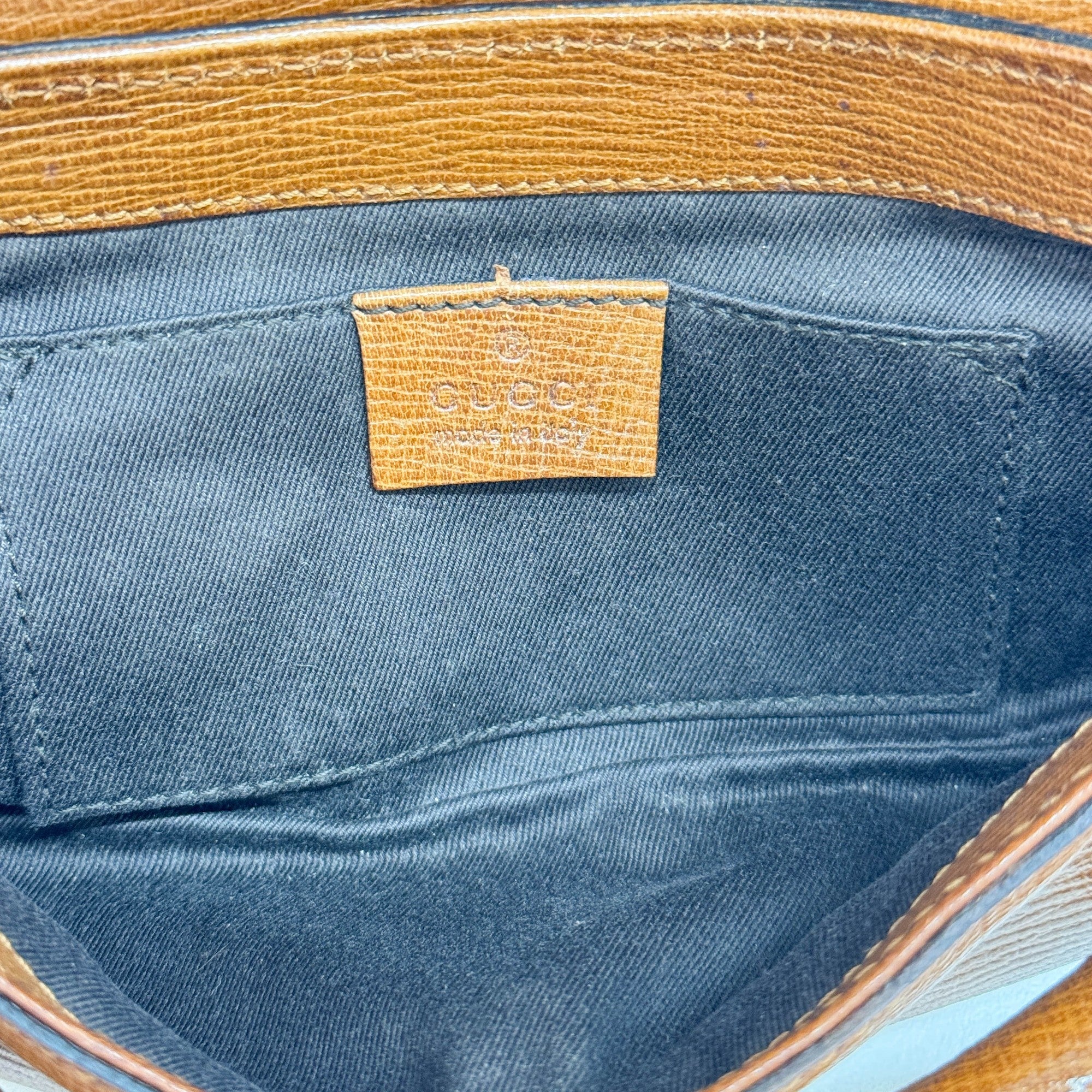 Horsebit Brown Leather Chain Shoulder Bag